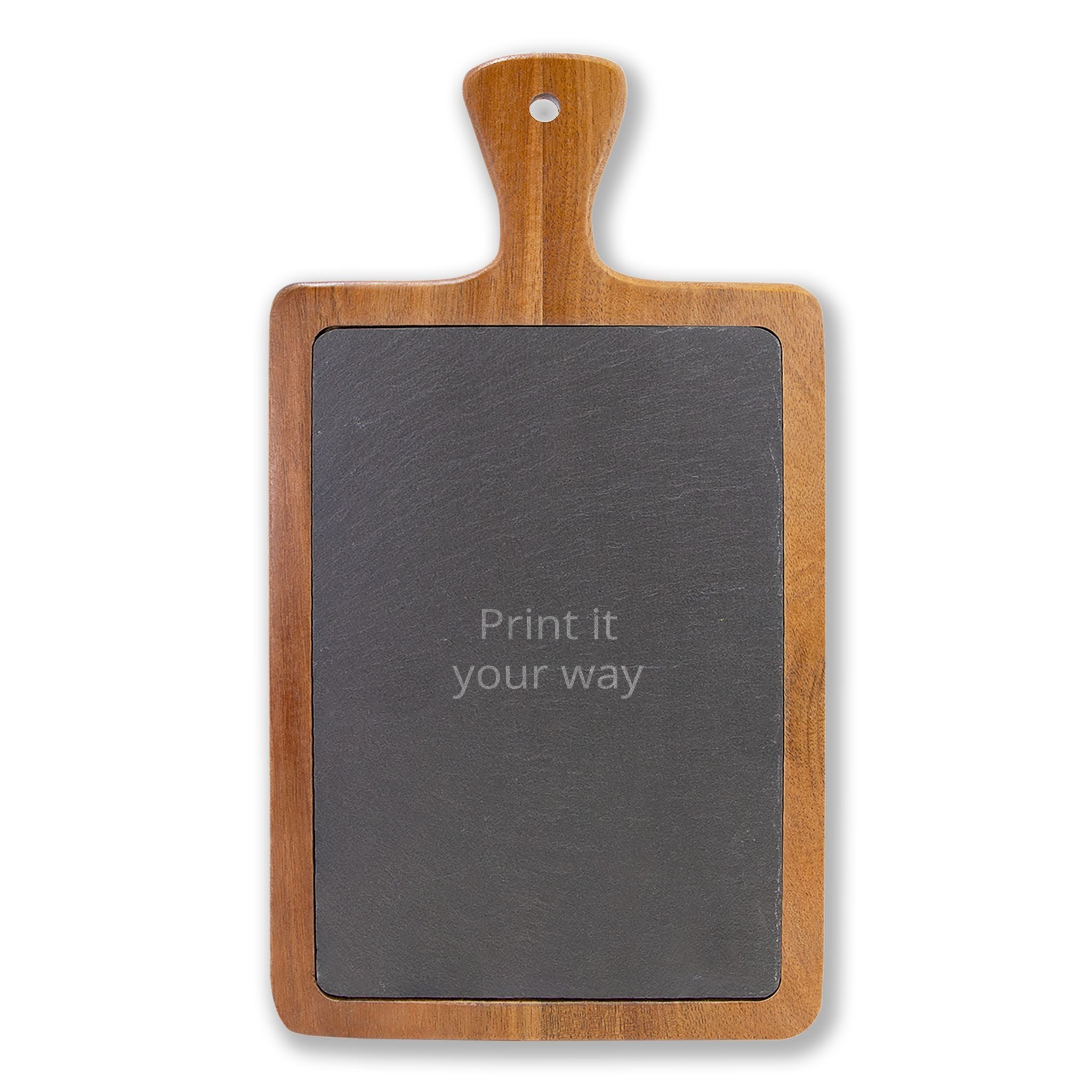 Personalized Engraved Charcuterie Board with Slate Insert & Cheese Knives