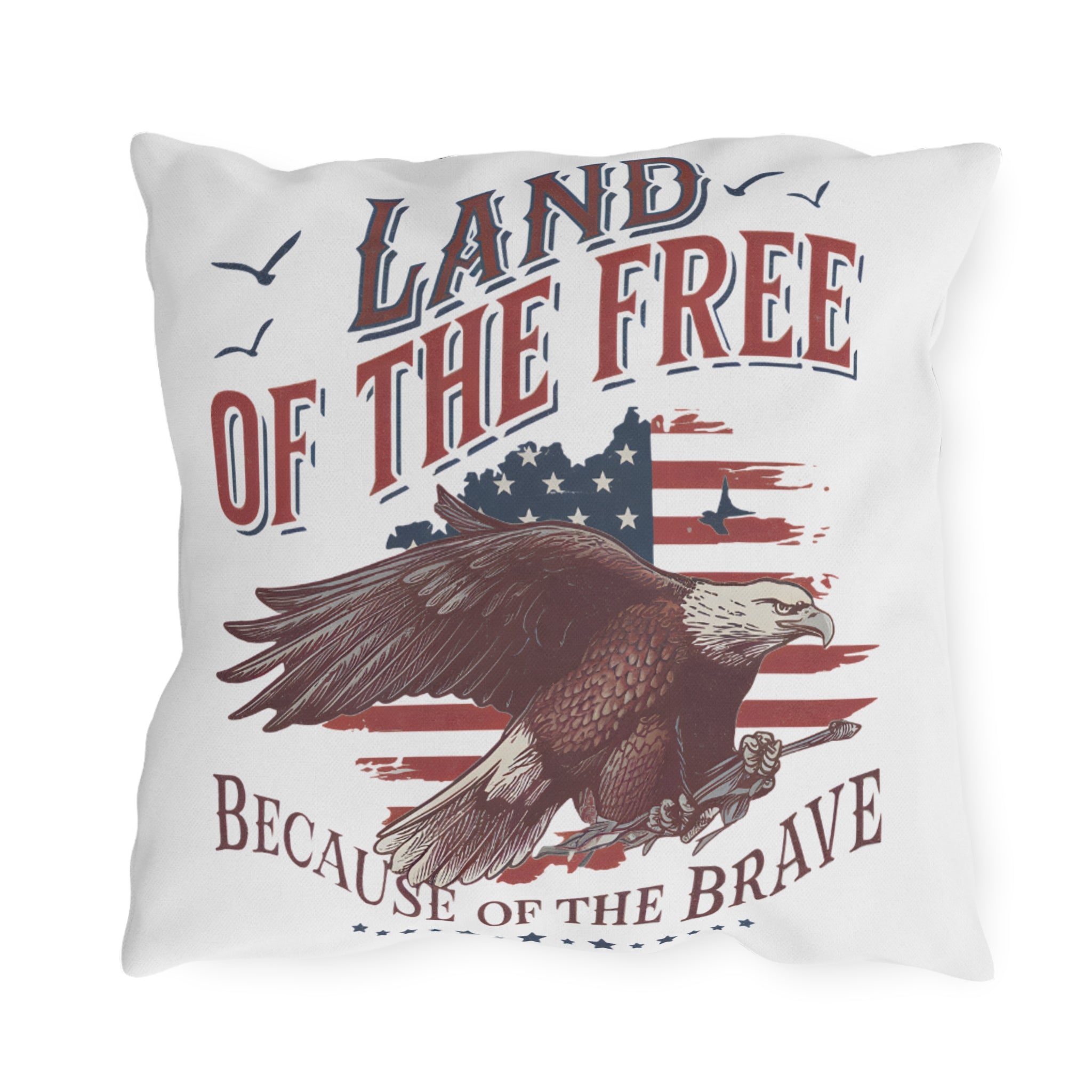 Patriotic Americana Throw Pillow  - 4th of July Outdoor Pillow
