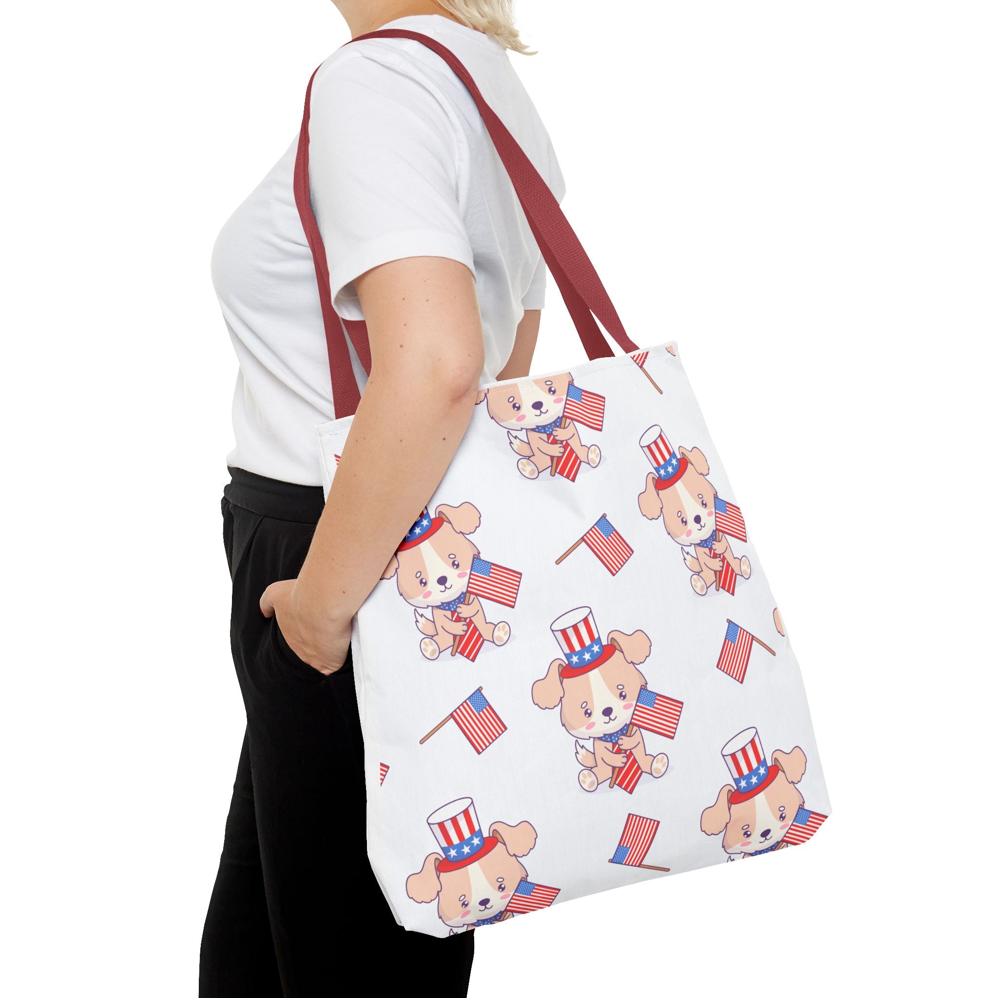 Patriotic Tote Bag - American Flag Eagle Design | Proud Made in America Tote
