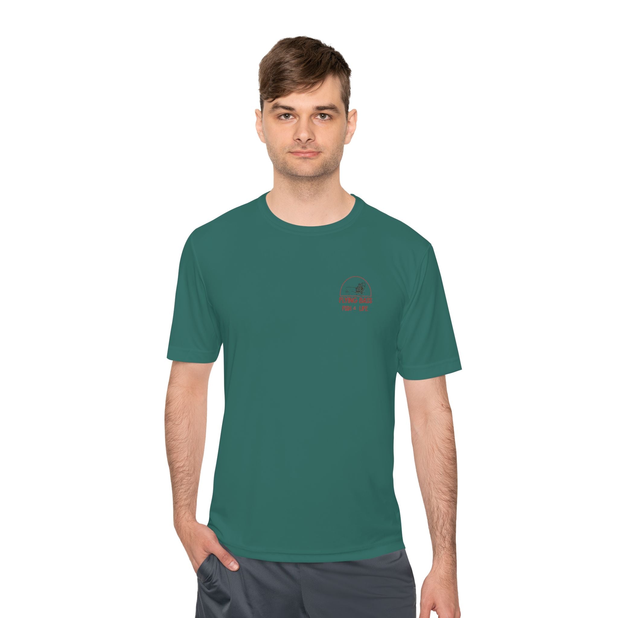 Fishing Tee — "Flying Bass" Fish & Life Moisture‑Wicking Shirt