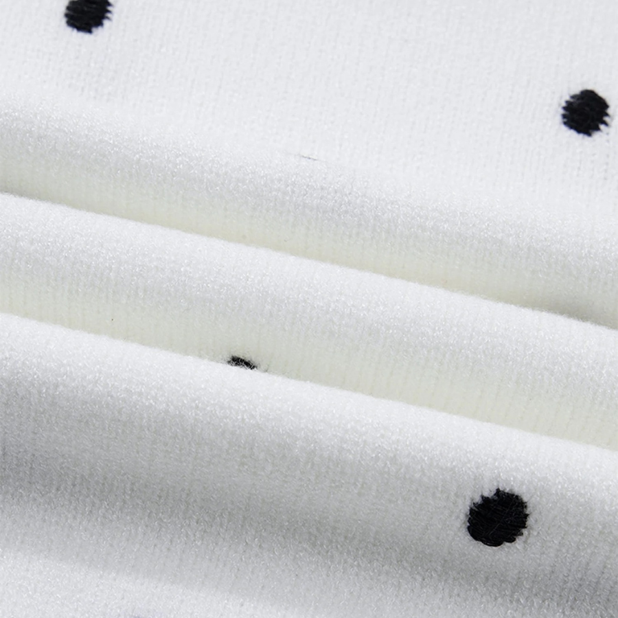 Polka Dot Bubble Short Sleeve Sweater