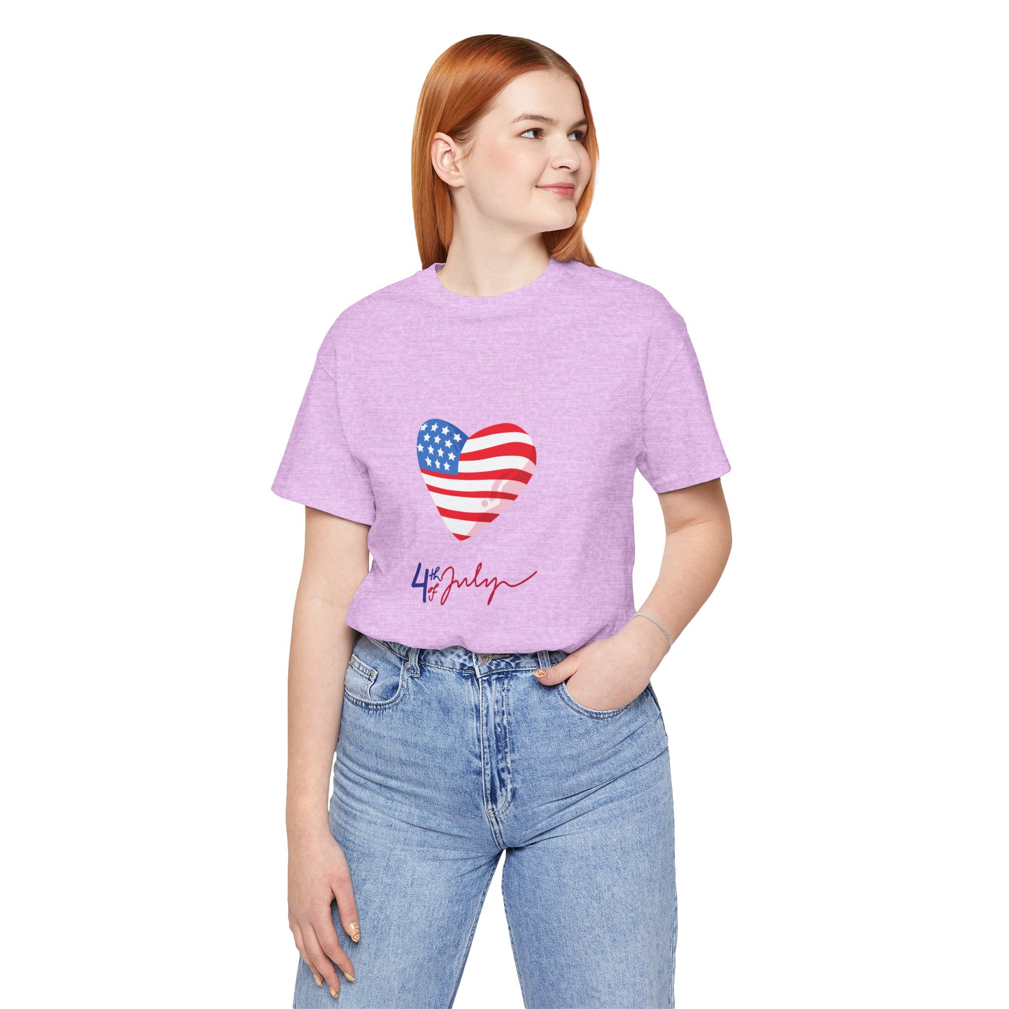 4th of July Heart Flag Tee — American Flag Heart Graphic T-Shirt
