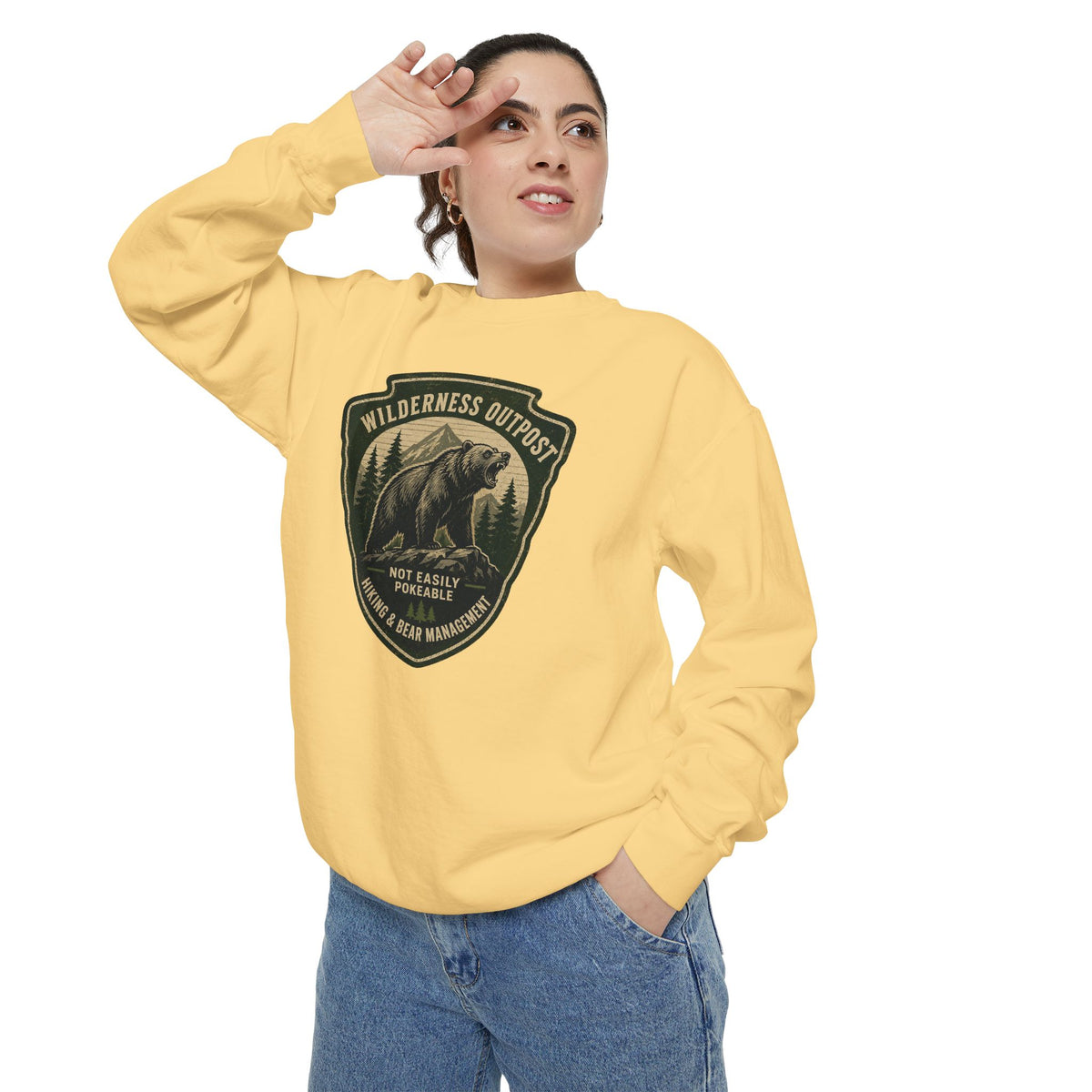Wilderness Outfitters Bear Patch Sweatshirt — Outdoor Camping Crewneck