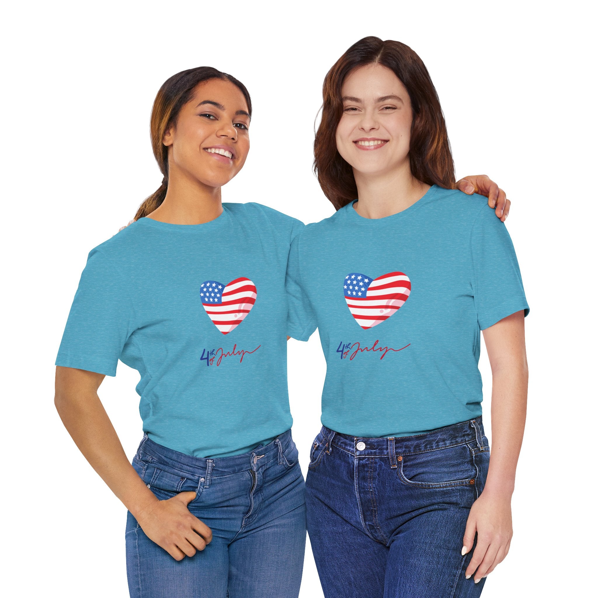 4th of July Heart Flag Tee — American Flag Heart Graphic T-Shirt