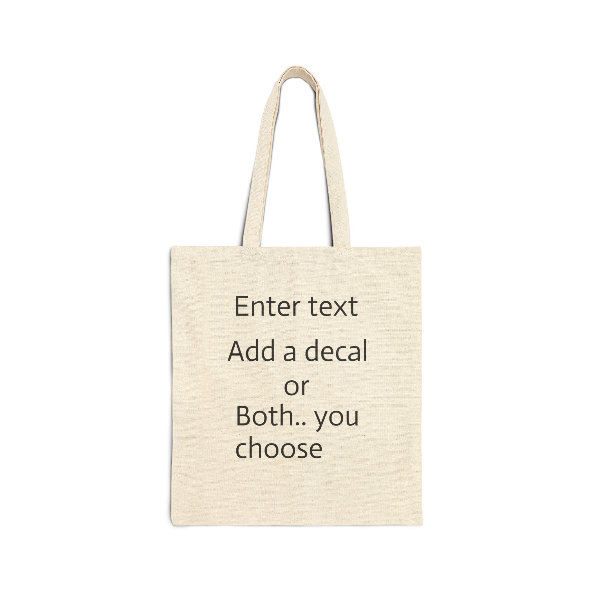 Canvas Tote Bag — Customizable Natural Cotton Tote (Add Text or Decal)