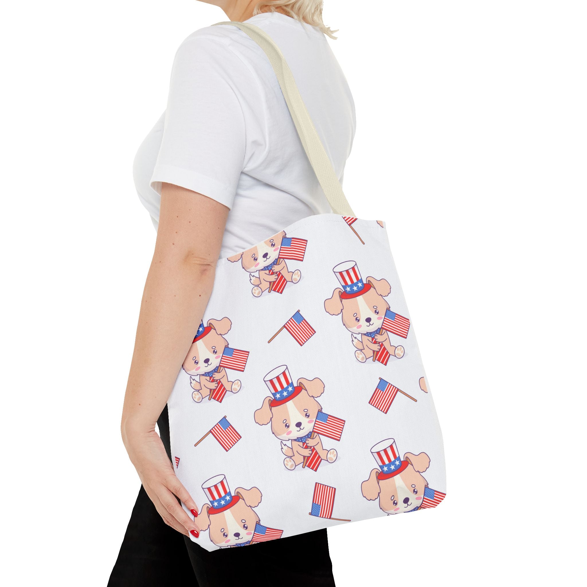 Patriotic Tote Bag - American Flag Eagle Design | Proud Made in America Tote