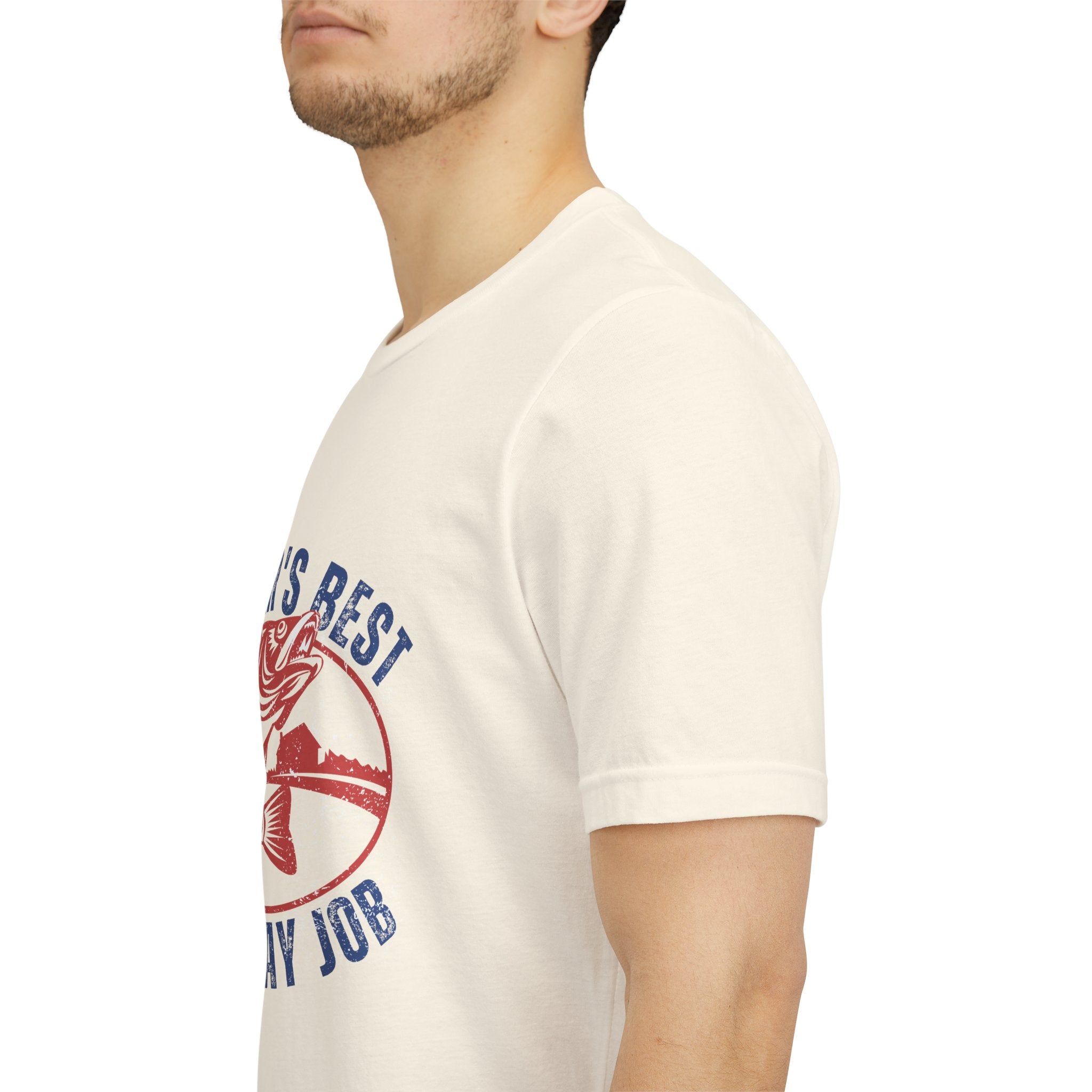 Father's Best Holiday Job T-Shirt — Vintage Fishing Dad Christmas Tee