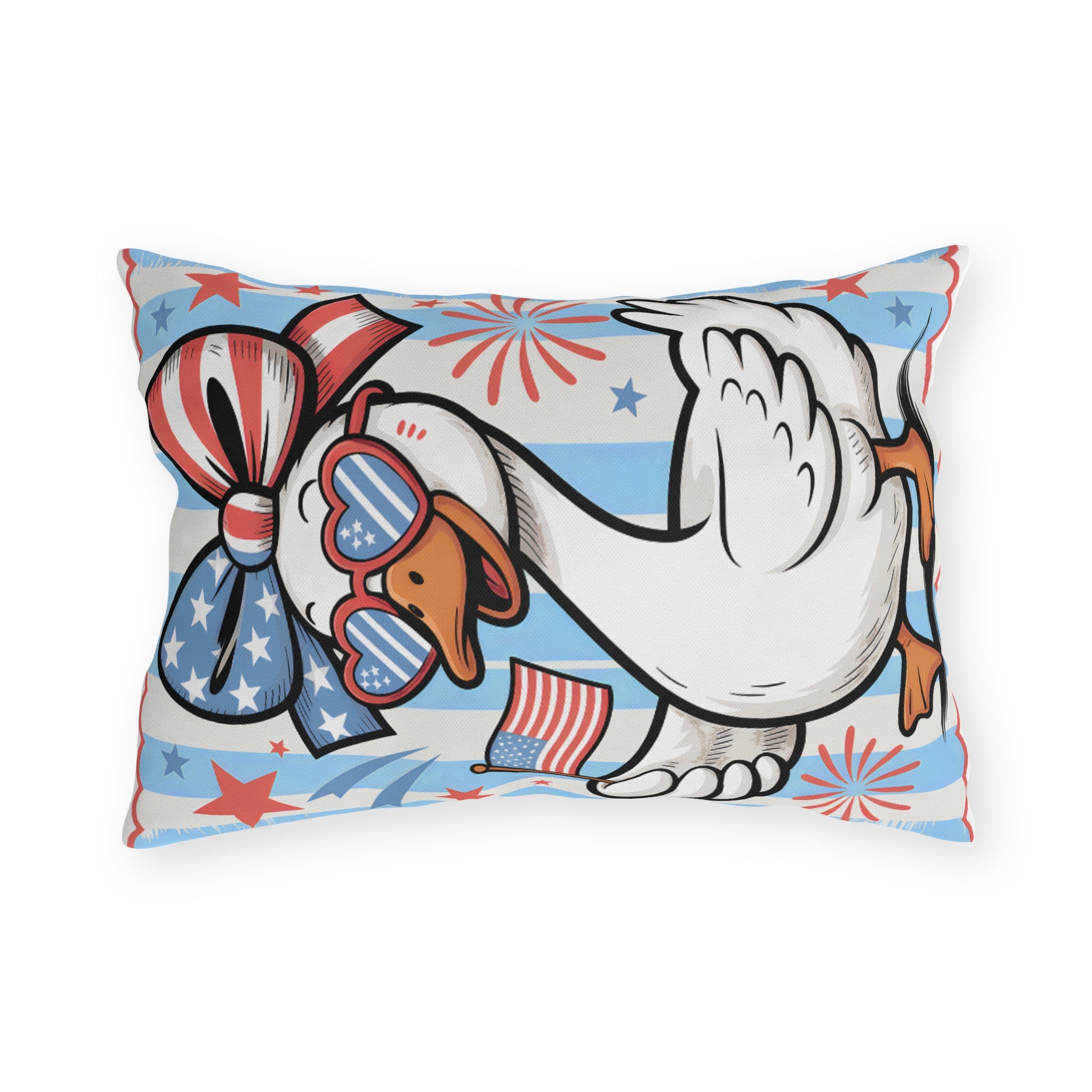 Patriotic Americana Throw Pillow  - 4th of July Outdoor Pillow