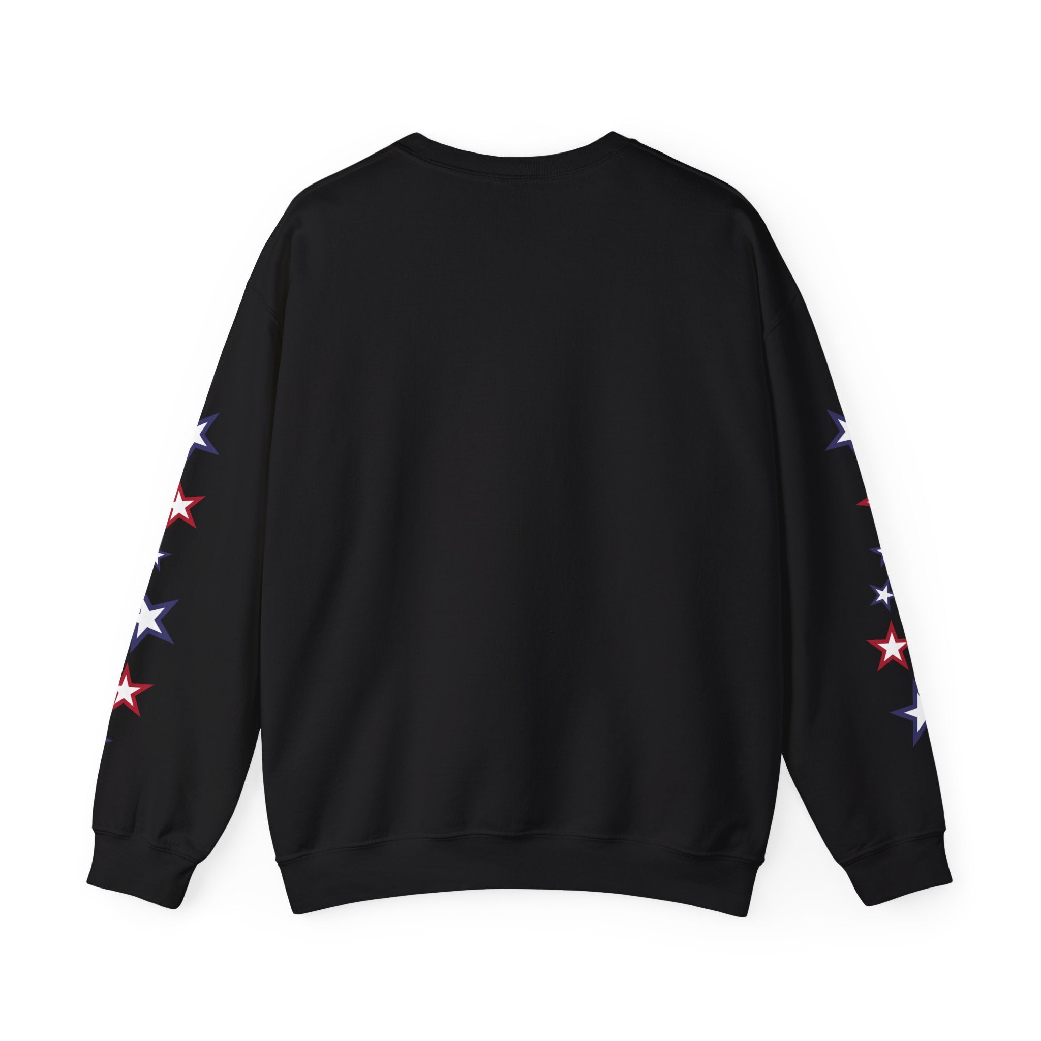 American Flag Castle Crewneck Sweatshirt — Patriotic Stars Sleeve Pullover