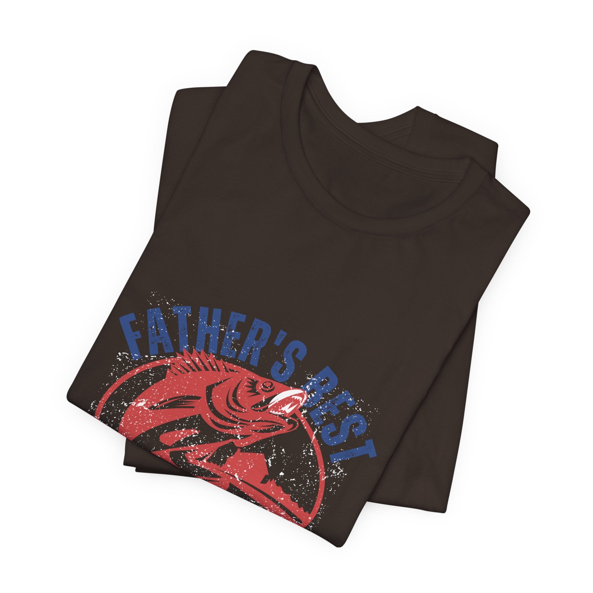 Father's Best Holiday Job T-Shirt — Vintage Fishing Dad Christmas Tee
