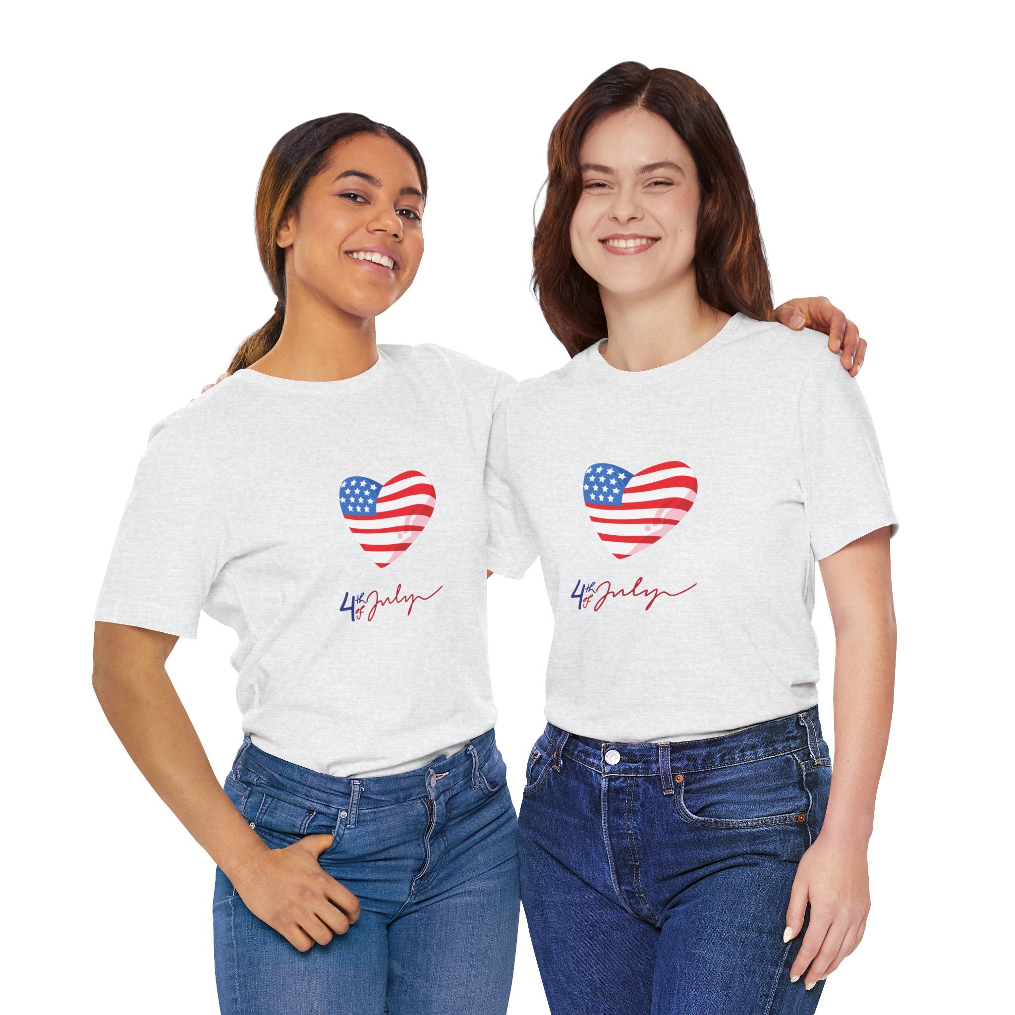 4th of July Heart Flag Tee — American Flag Heart Graphic T-Shirt