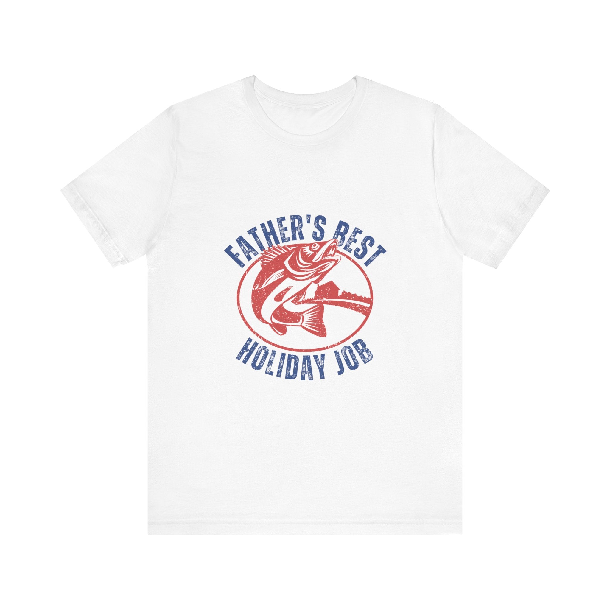 Father's Best Holiday Job T-Shirt — Vintage Fishing Dad Christmas Tee