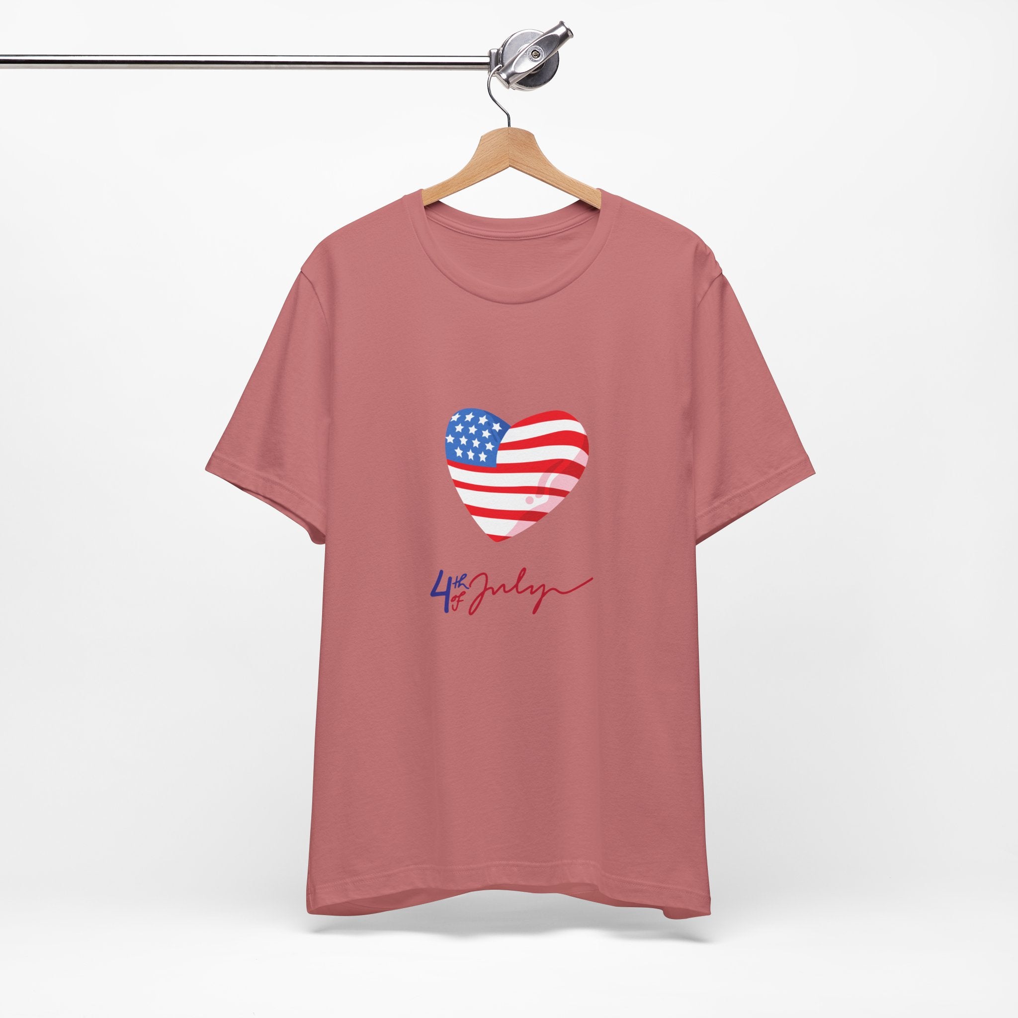 4th of July Heart Flag Tee — American Flag Heart Graphic T-Shirt