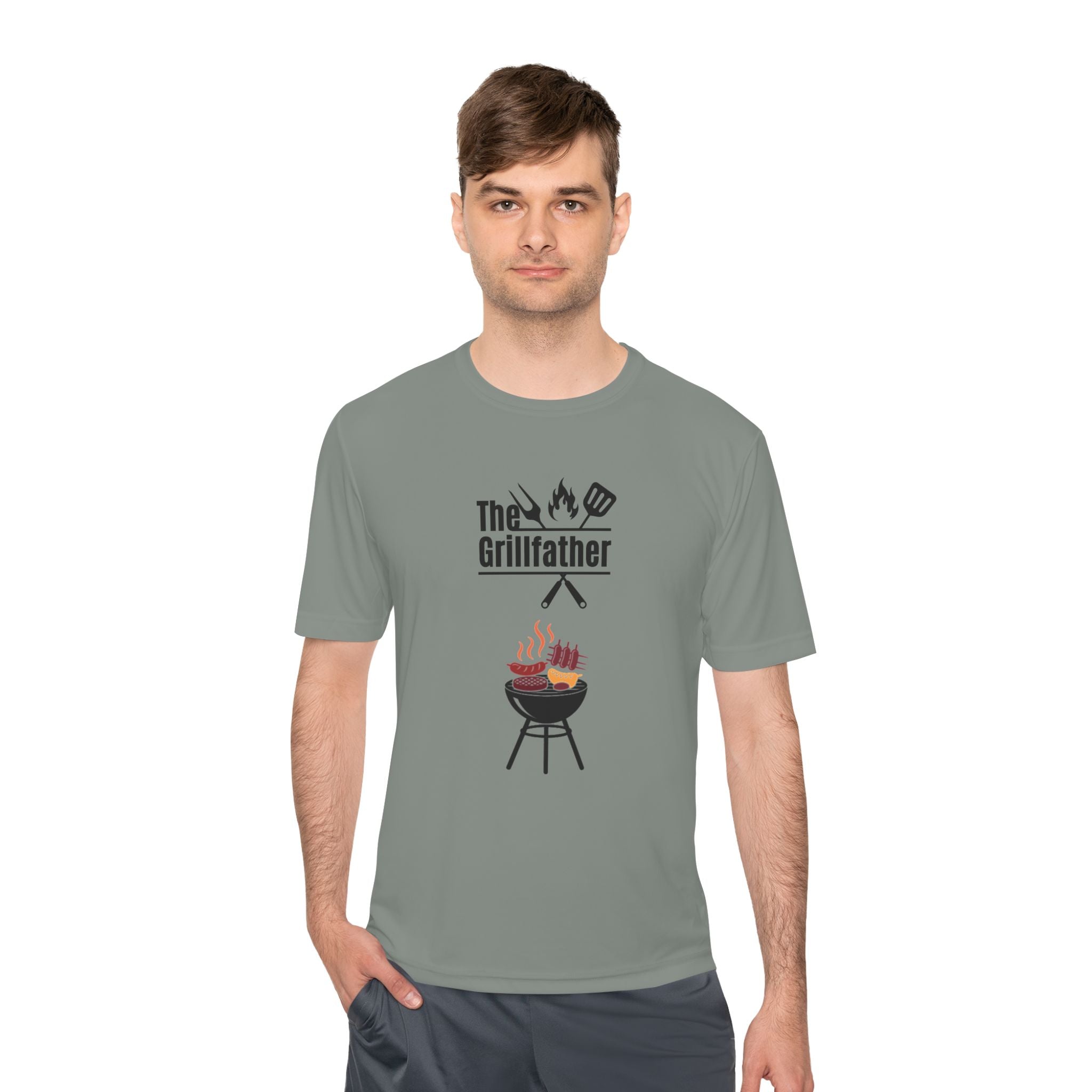 Grillfather BBQ Tee — 'The Grillfather' Moisture-Wicking Grillmaster Shirt