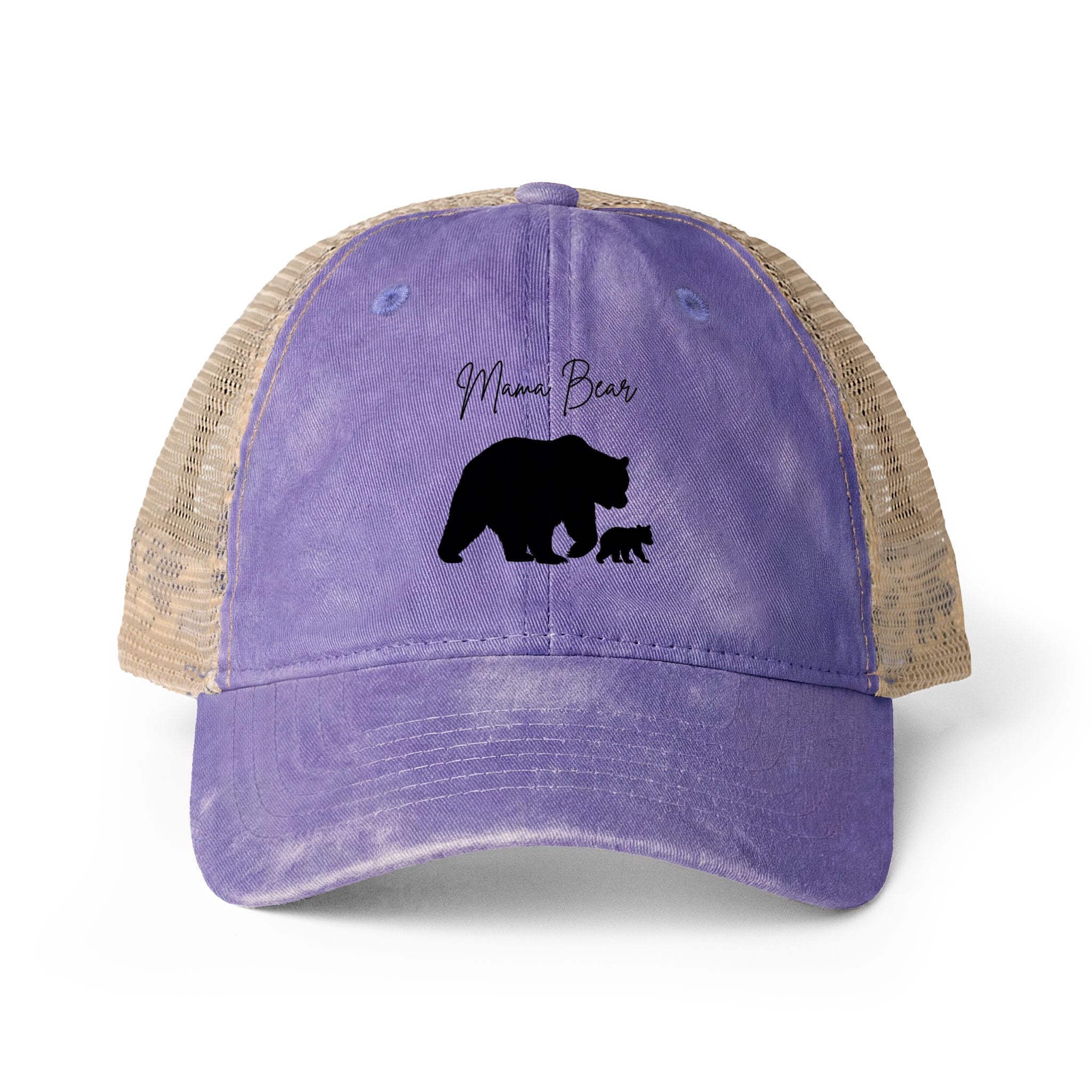 Women's Washed Mesh-Back Cap - Mama Bear