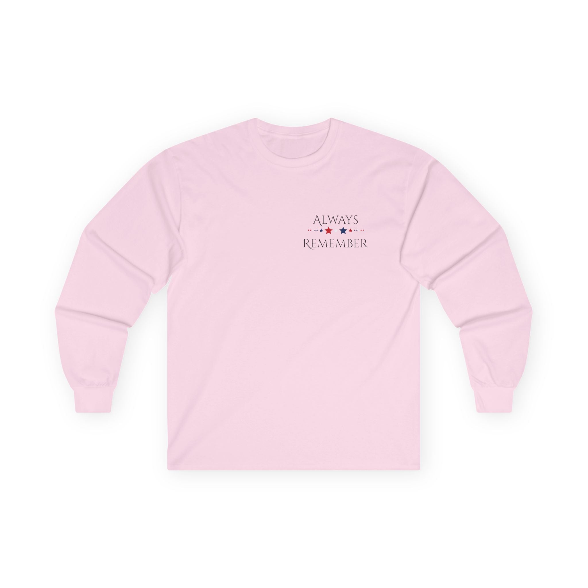 Memorial Day Long Sleeve Tee – "Always Remember" American Flag Tribute