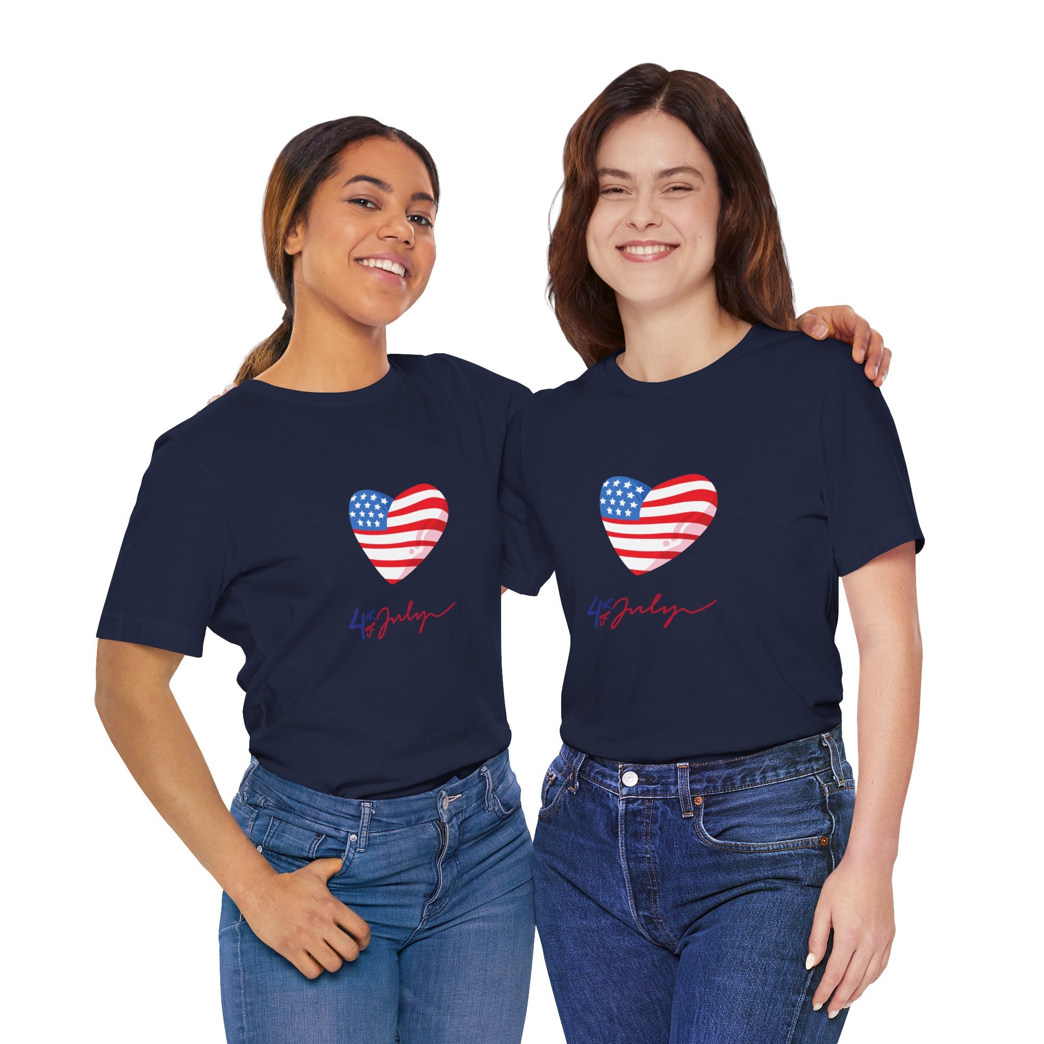 4th of July Heart Flag Tee — American Flag Heart Graphic T-Shirt