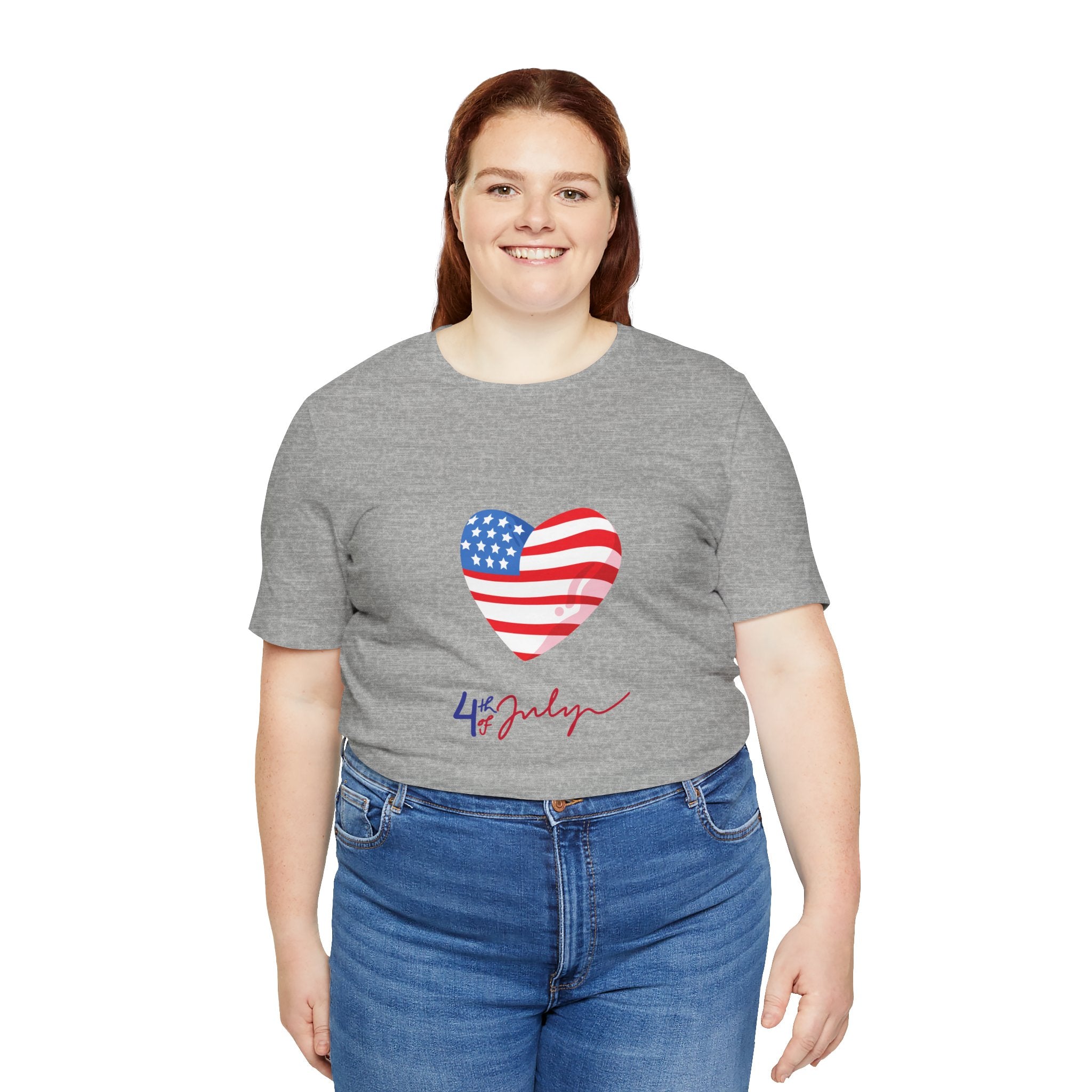 4th of July Heart Flag Tee — American Flag Heart Graphic T-Shirt