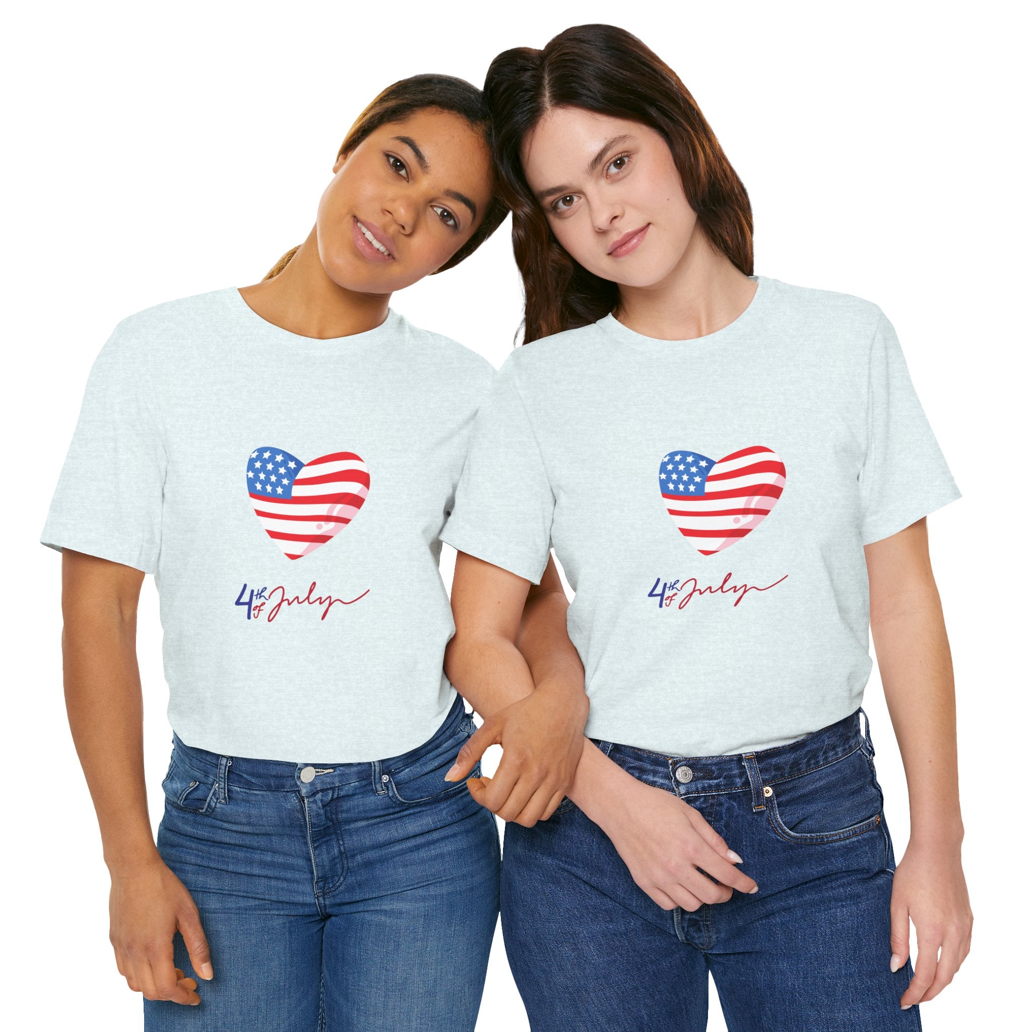 4th of July Heart Flag Tee — American Flag Heart Graphic T-Shirt