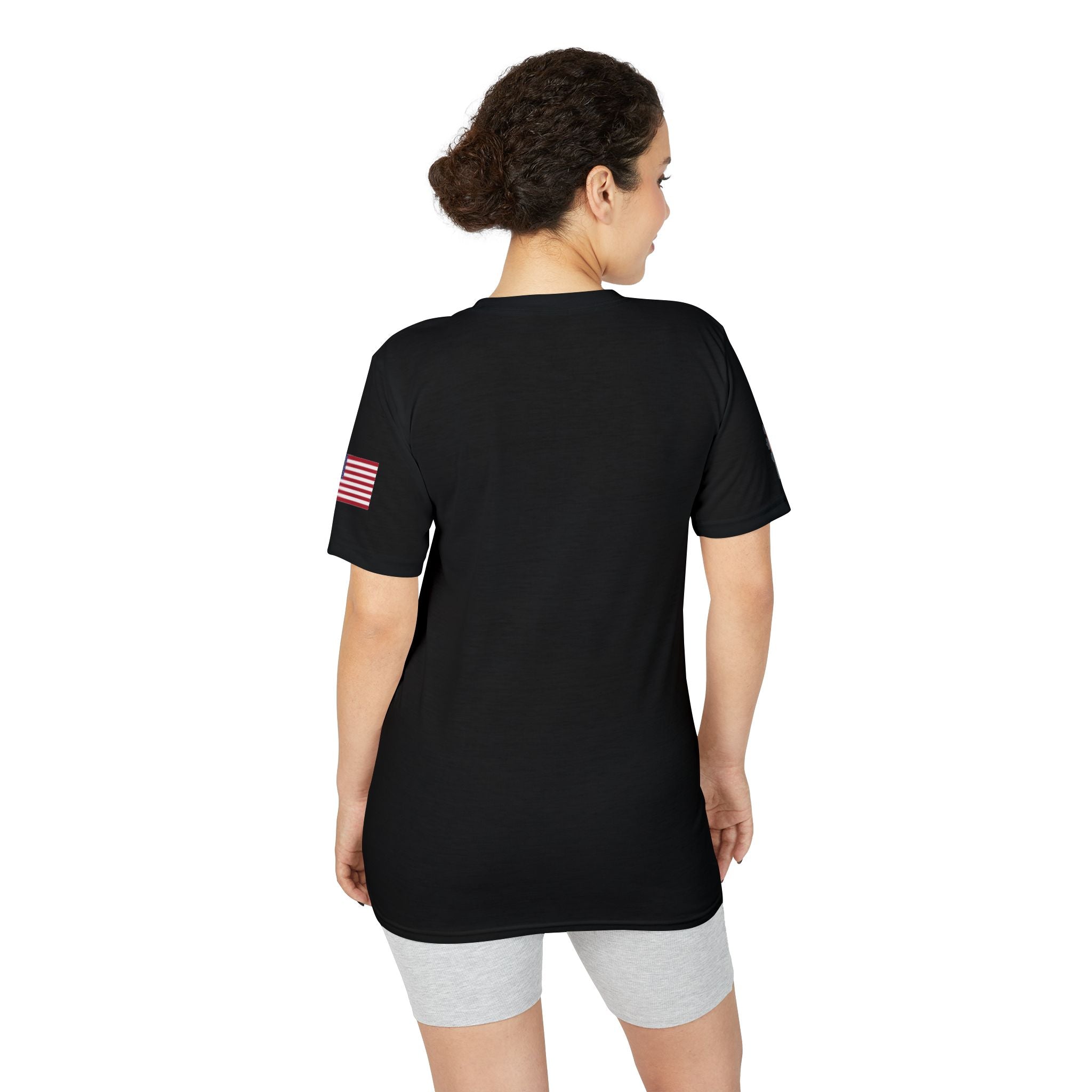 Patriotic T-Shirt — "Land of the Free, Home of the Brave" USA Flag Tee