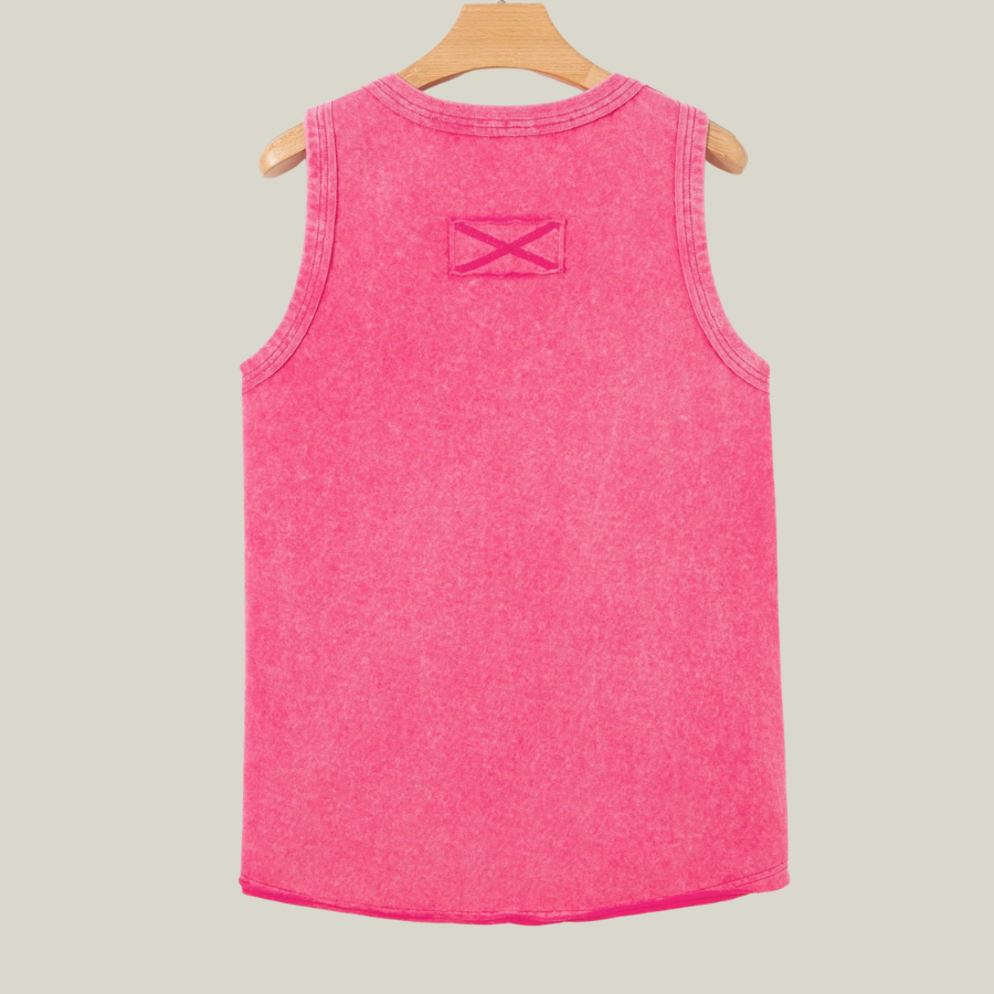 Mineral Wash V-Neck Tank Top