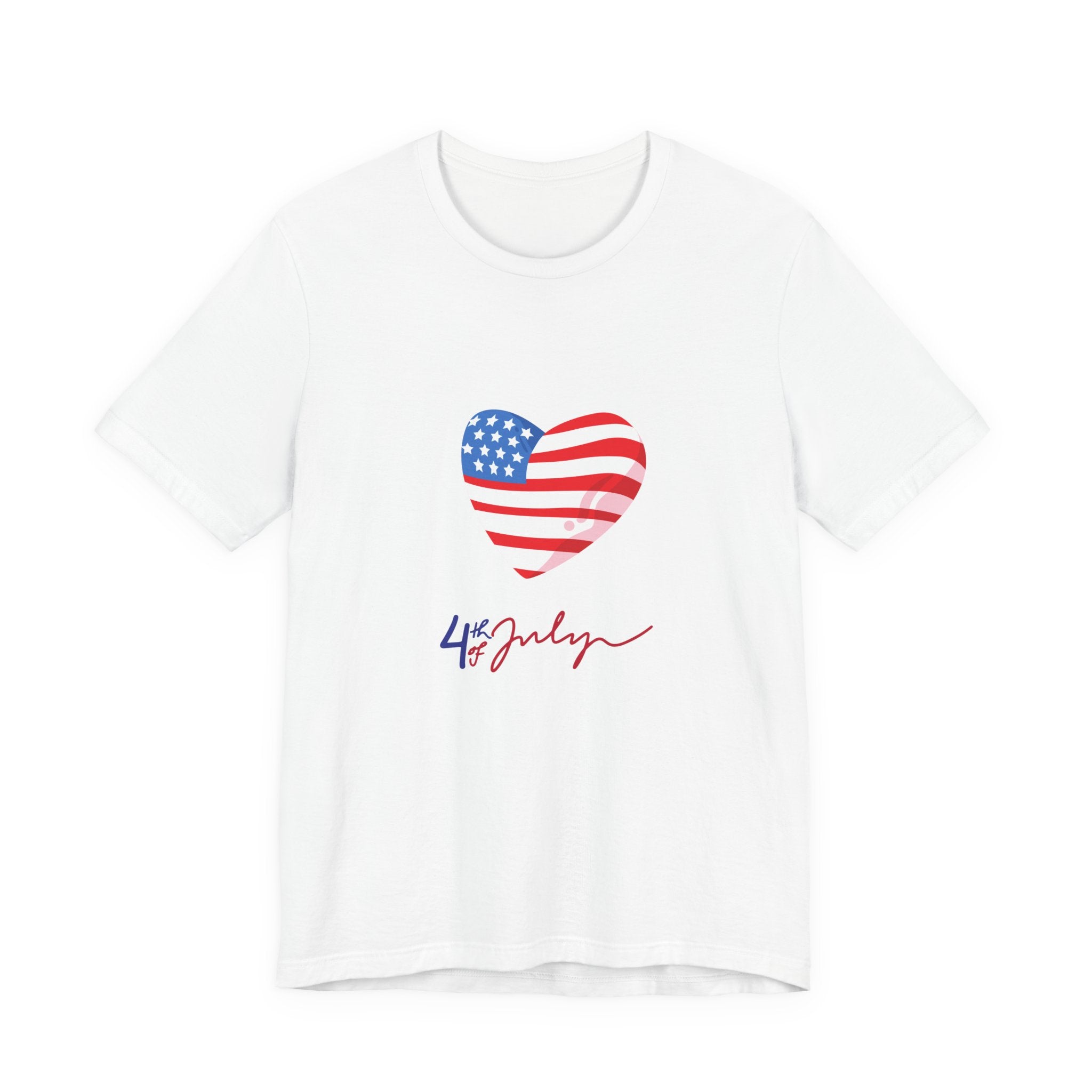 4th of July Heart Flag Tee — American Flag Heart Graphic T-Shirt