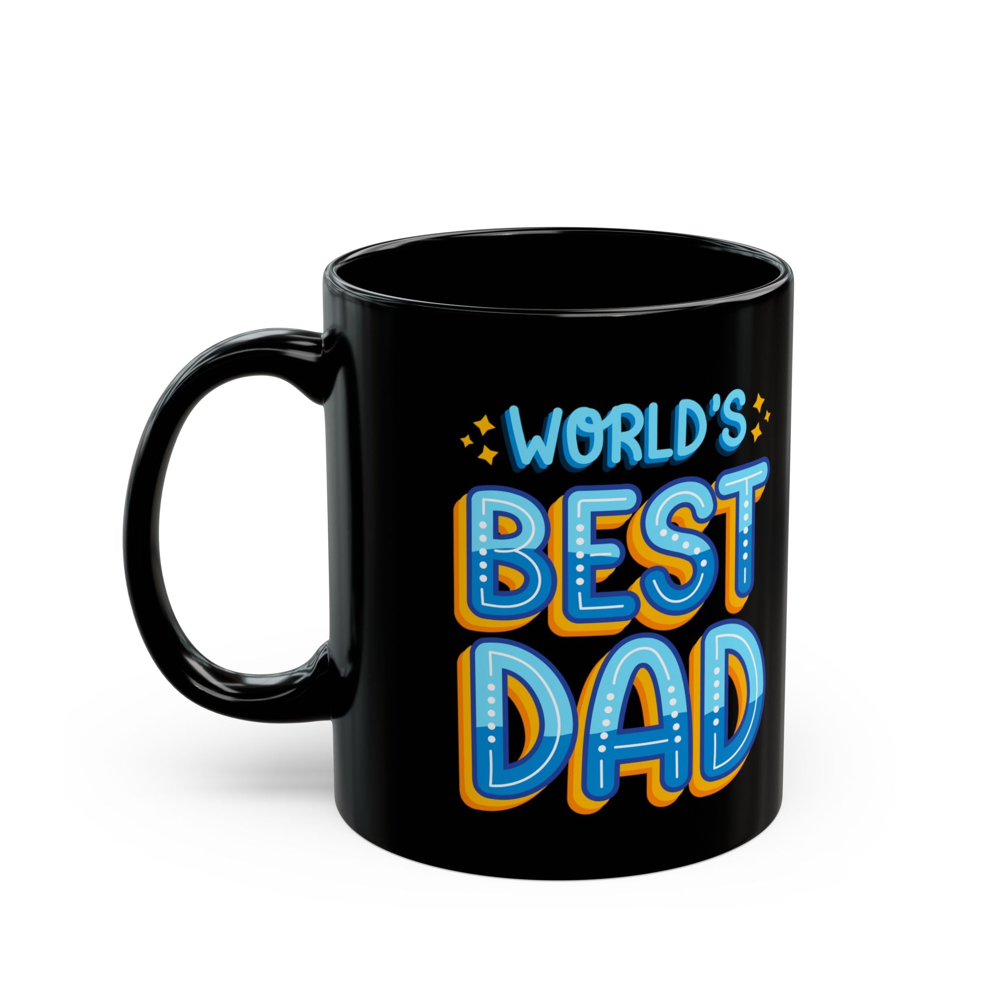 World's Best Dad Black Coffee Mug — Father's Day Gift (11oz/15oz)