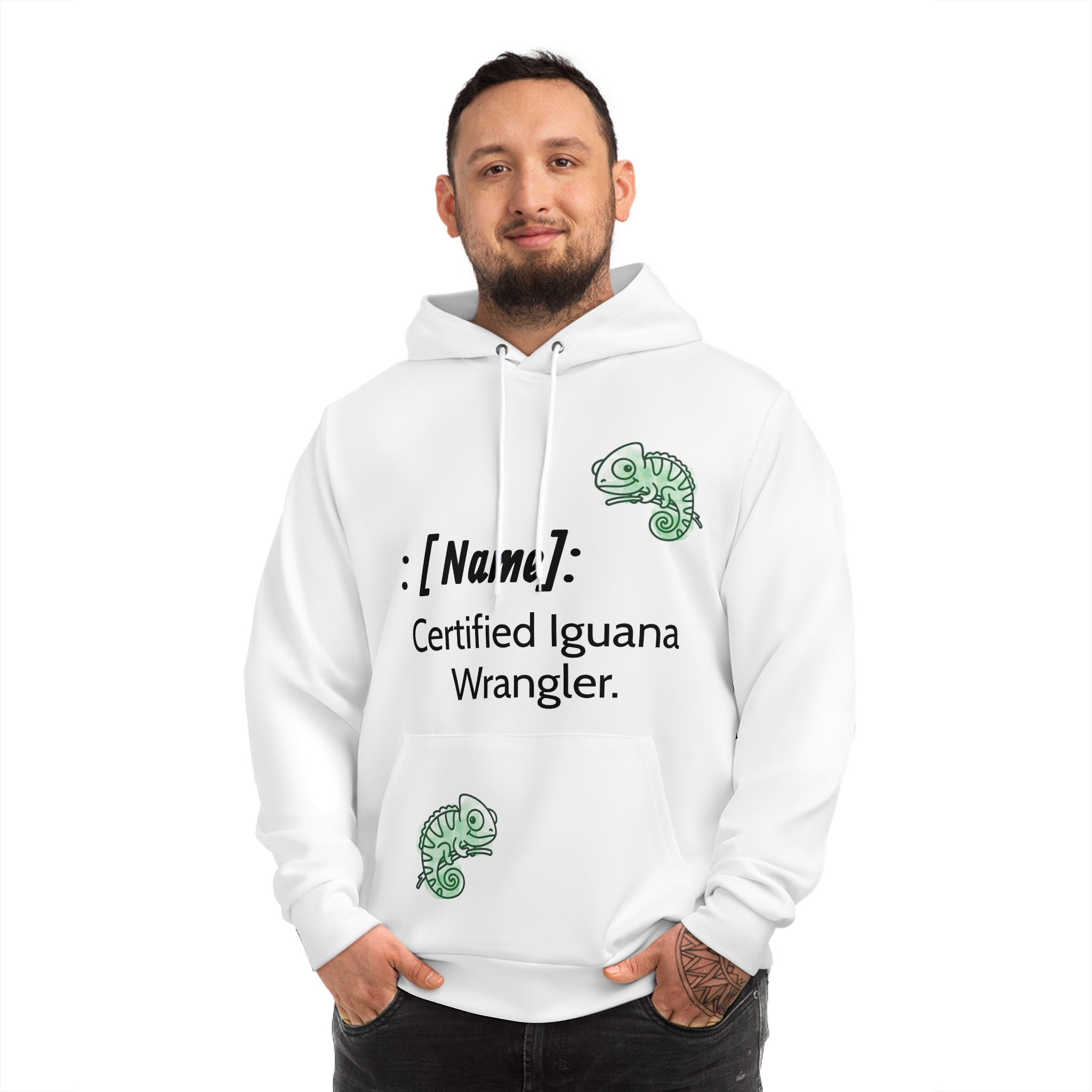 Custom "Certified Iguana Wrangler" Hoodie — Personalized Reptile Lover Gift