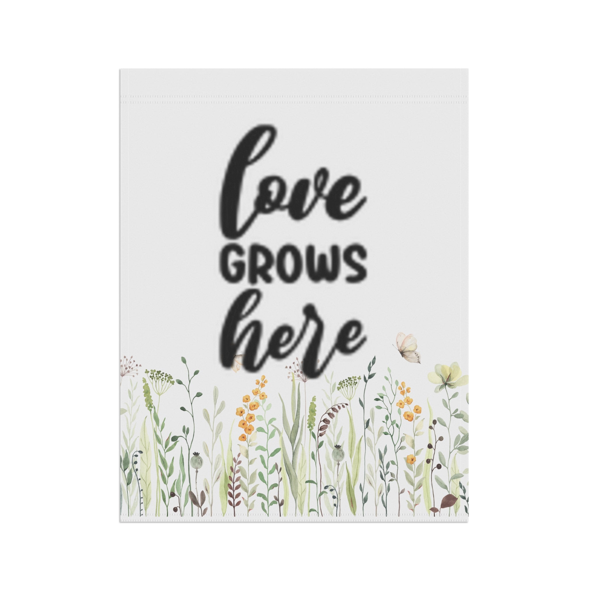 Garden Flag - "Love Grows Here" Floral House & Garden Banner