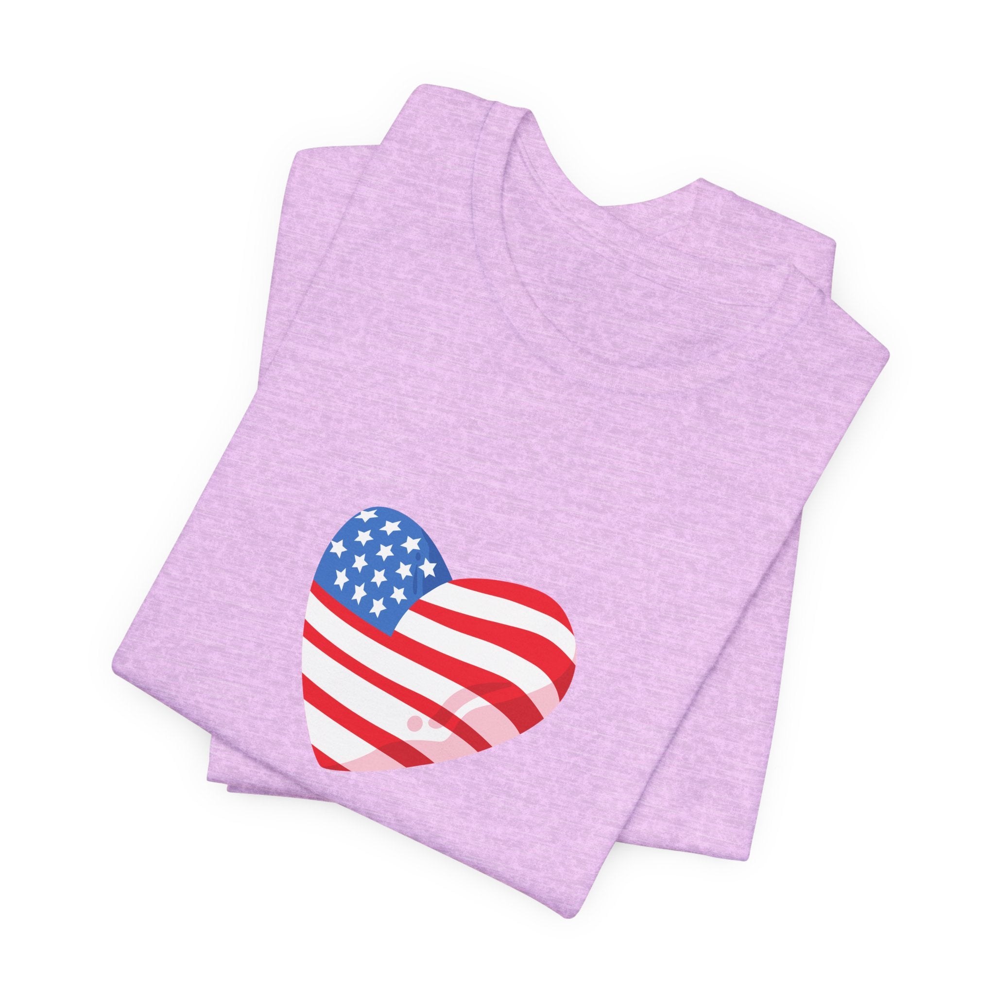 4th of July Heart Flag Tee — American Flag Heart Graphic T-Shirt