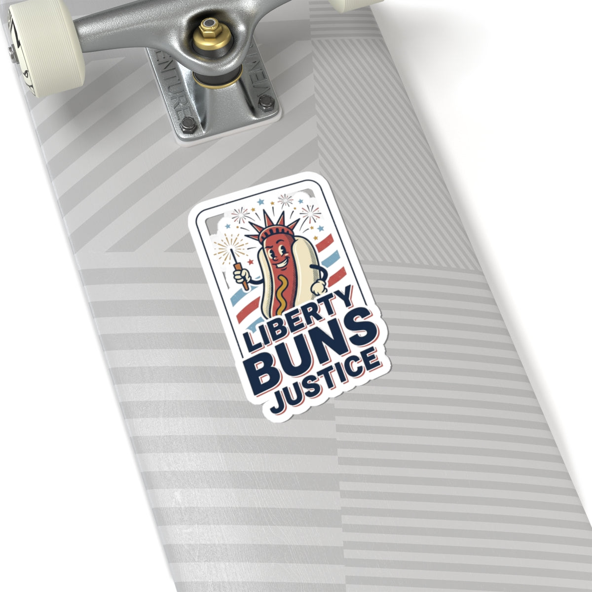 Liberty Buns Justice Kiss-Cut Sticker | Hot Dog Humor, 4th of July