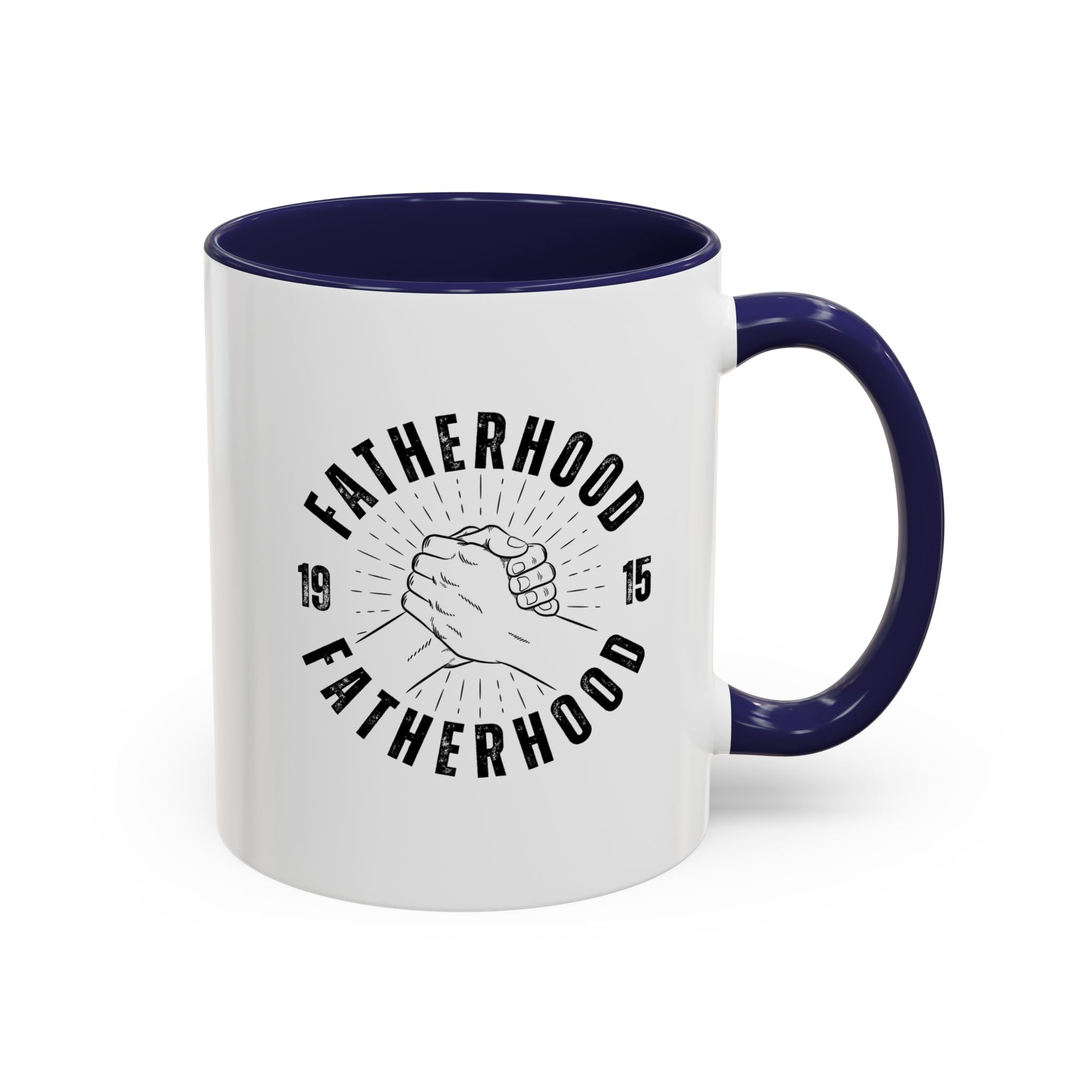 Fatherhood Coffee Mug – Vintage Hands Embrace 11/15oz Accent Mug (Best Dad Gift)