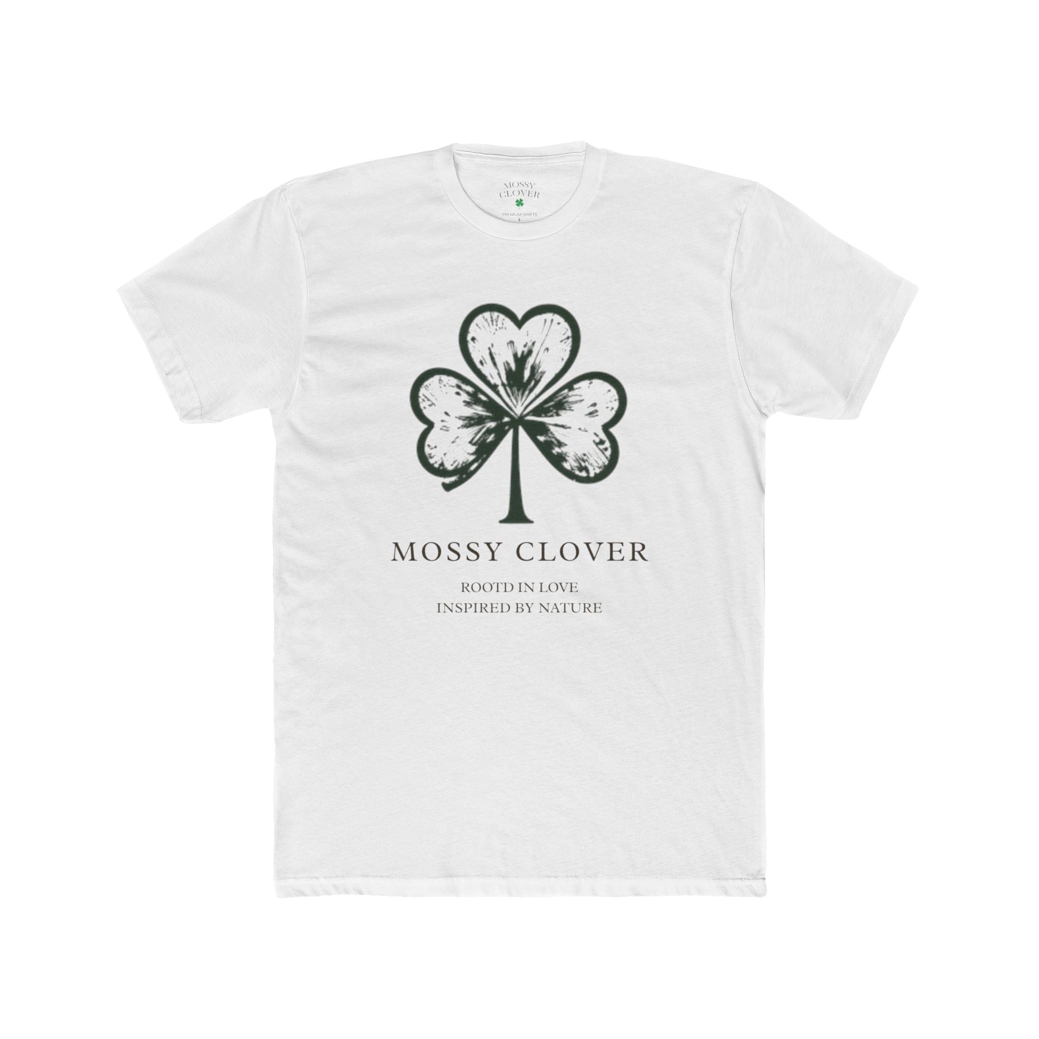 Mossy Clover Graphic Tee — Botanical Shamrock Design