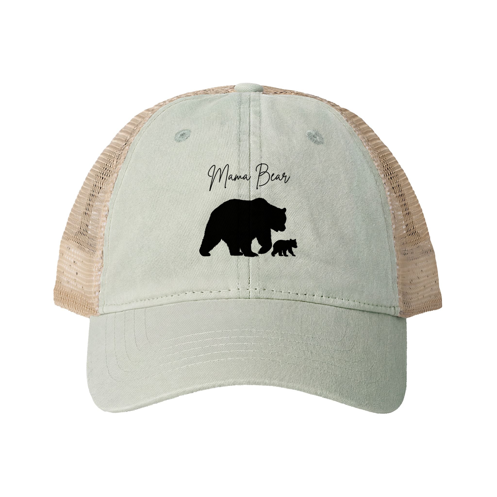 Women's Washed Mesh-Back Cap - Mama Bear