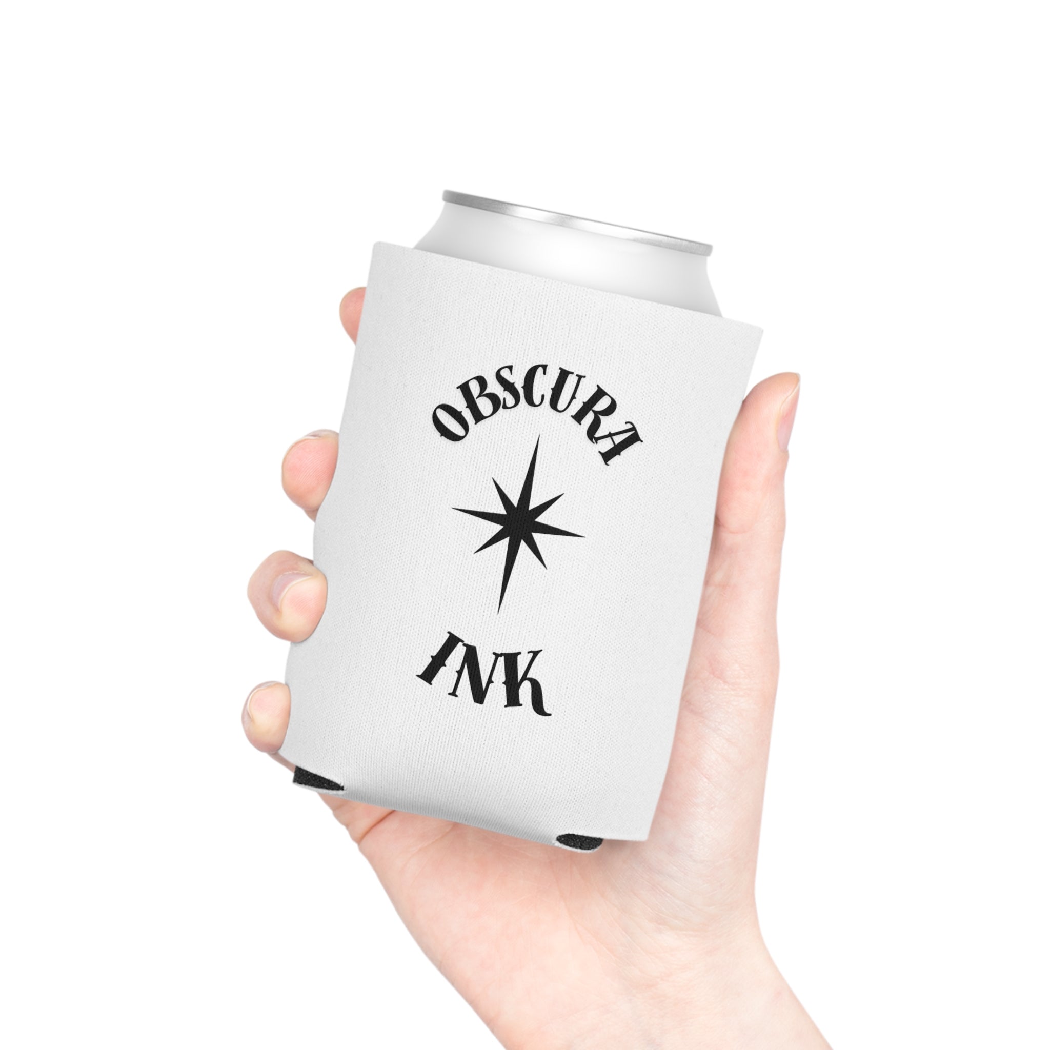 Can Cooler — Obscura Ink Star Logo Beverage Koozie