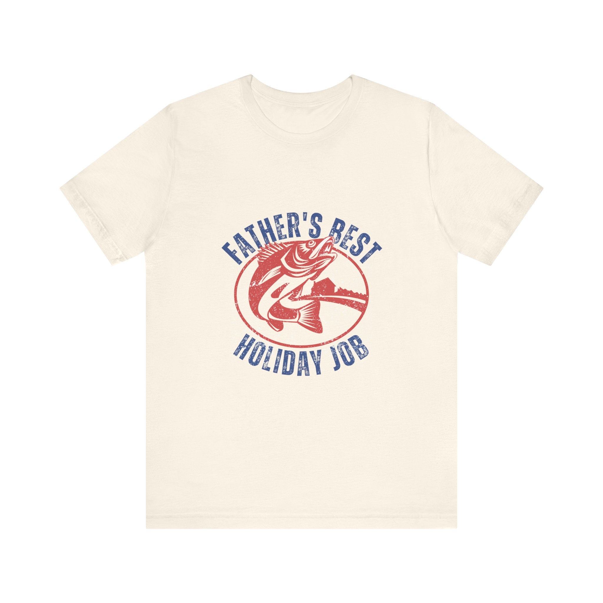 Father's Best Holiday Job T-Shirt — Vintage Fishing Dad Christmas Tee