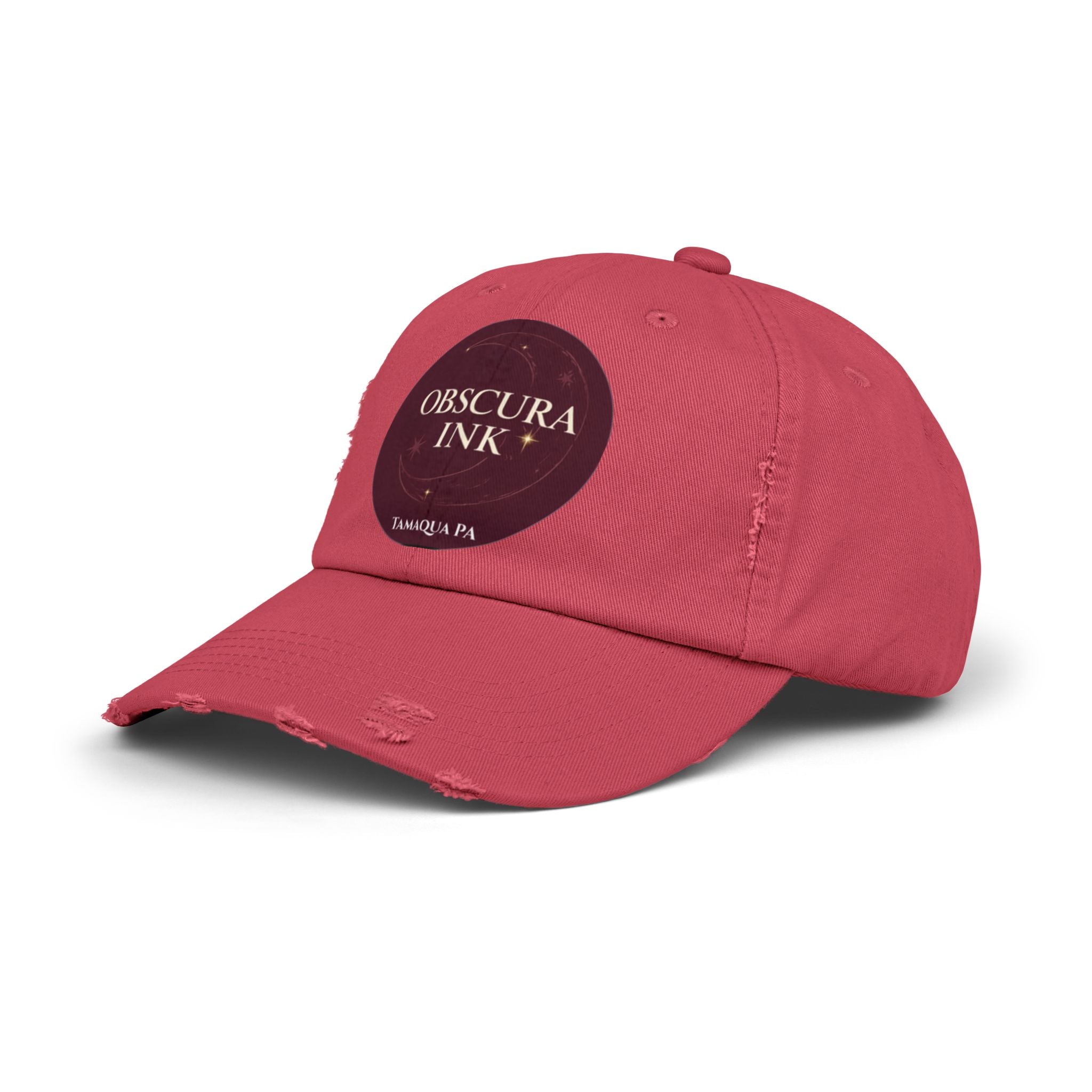 Moon Logo — Obscura Ink Distressed Baseball Cap