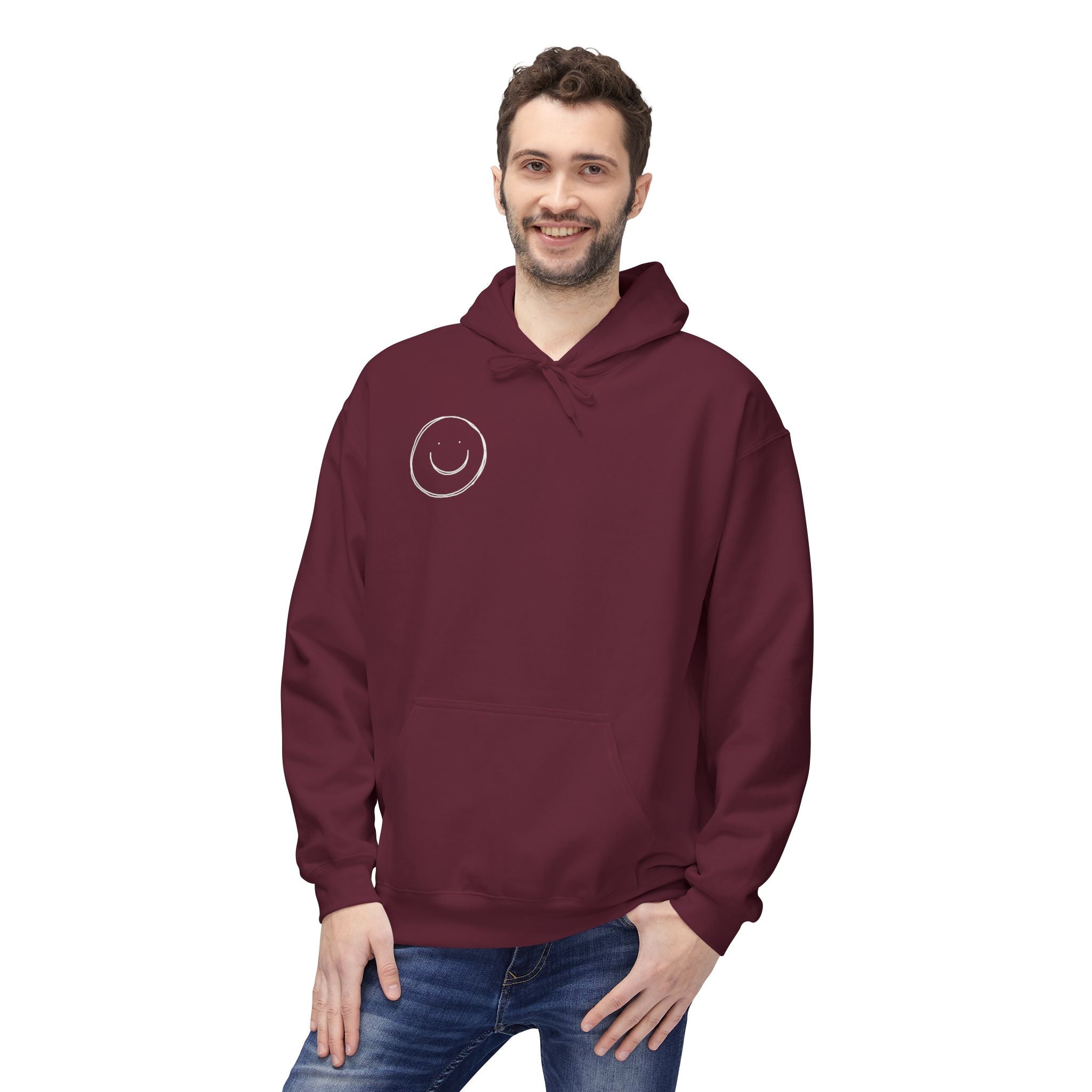 Minimalist Smiley Face  Hoodie — Small Chest Graphic