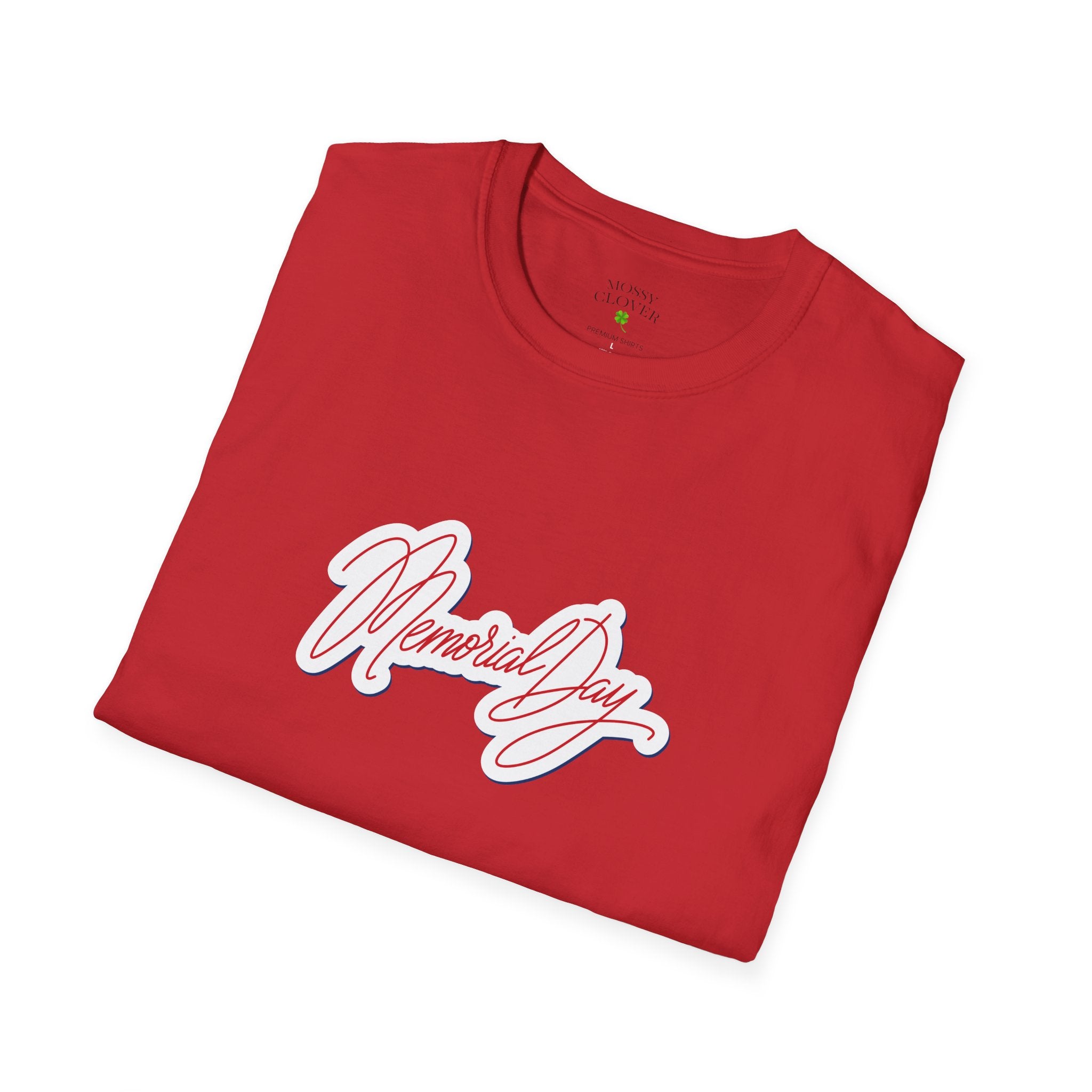 Memorial Day T-Shirt – 'Memorial Day' Script Front & American Flag Back