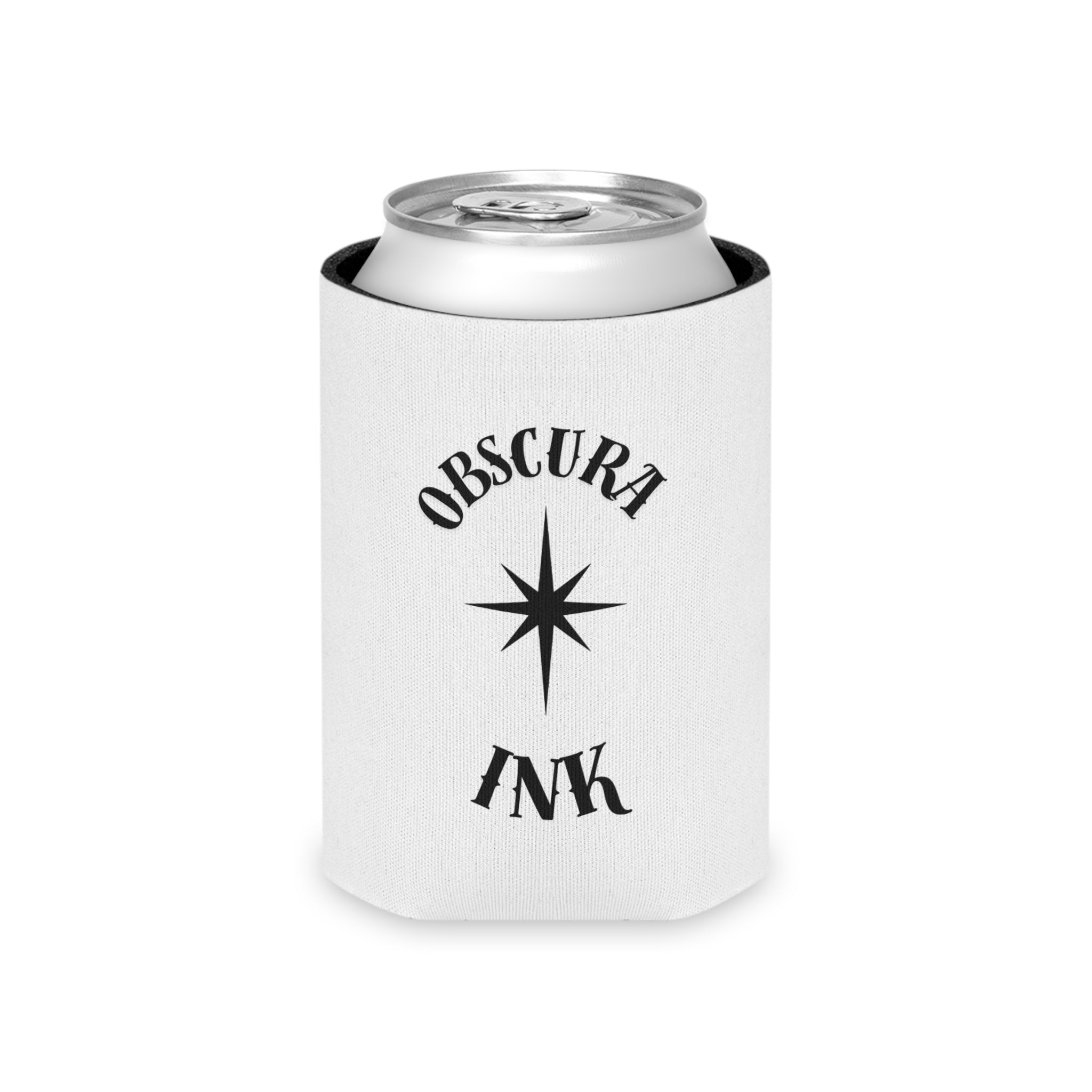Can Cooler — Obscura Ink Star Logo Beverage Koozie