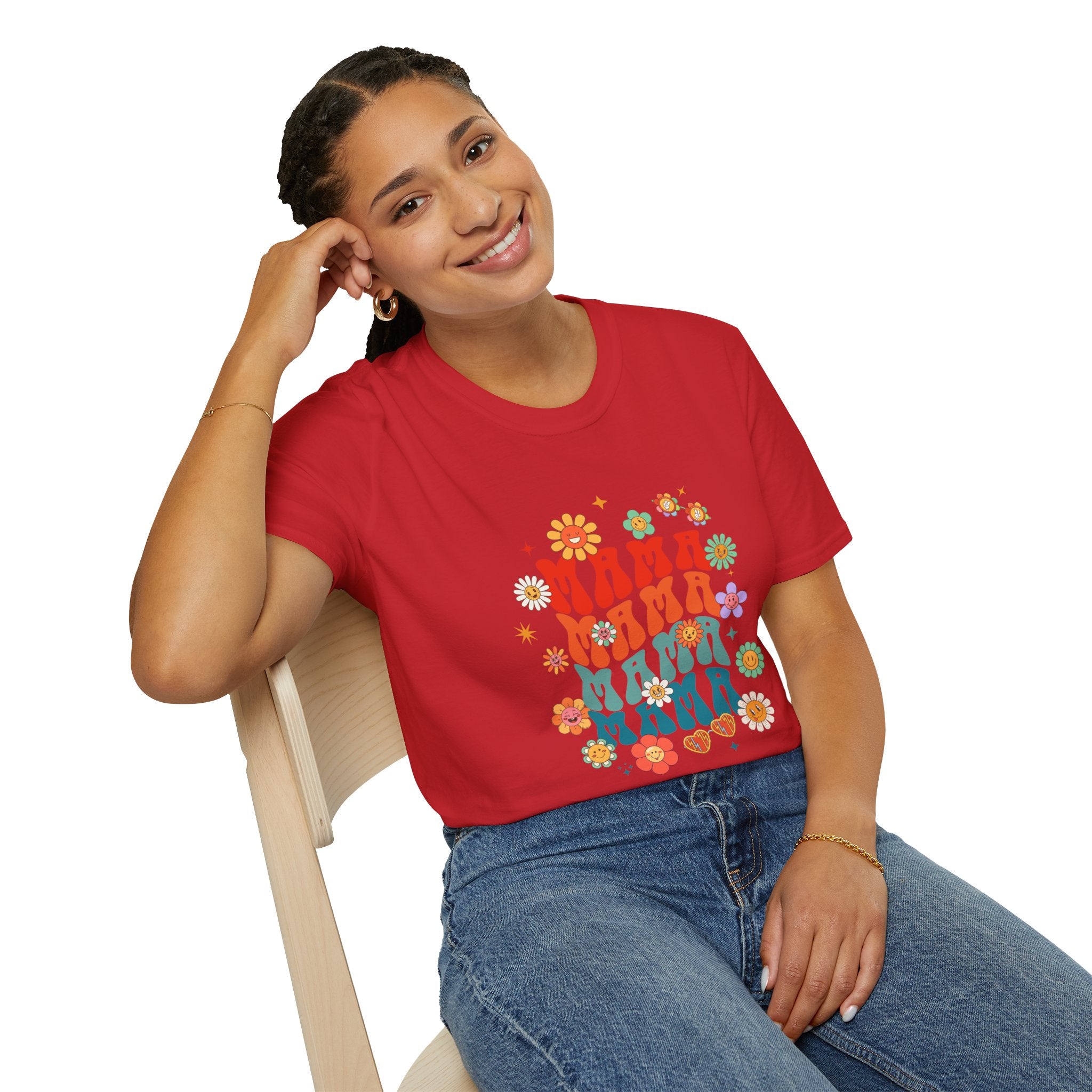 Mama Retro Floral Tee — Vintage 70s-Inspired Mother's Day T-Shirt