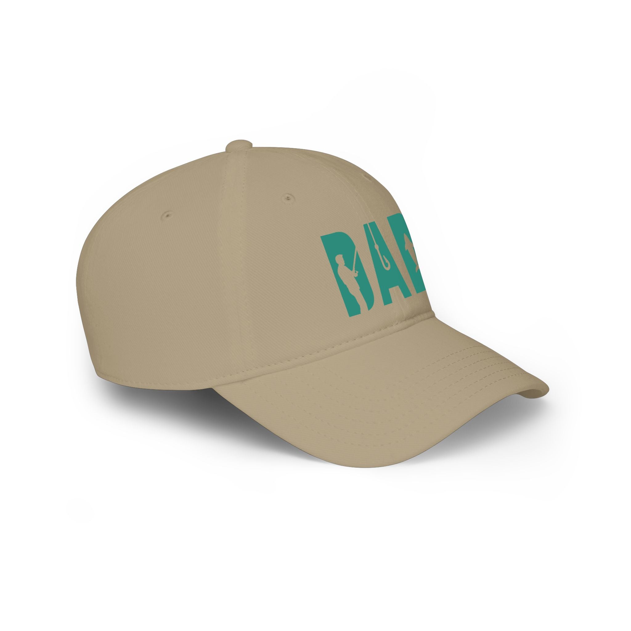 Fishing Dad Low Profile Baseball Cap — 'DAD' Silhouette Hat for Father's Day & Outdoors