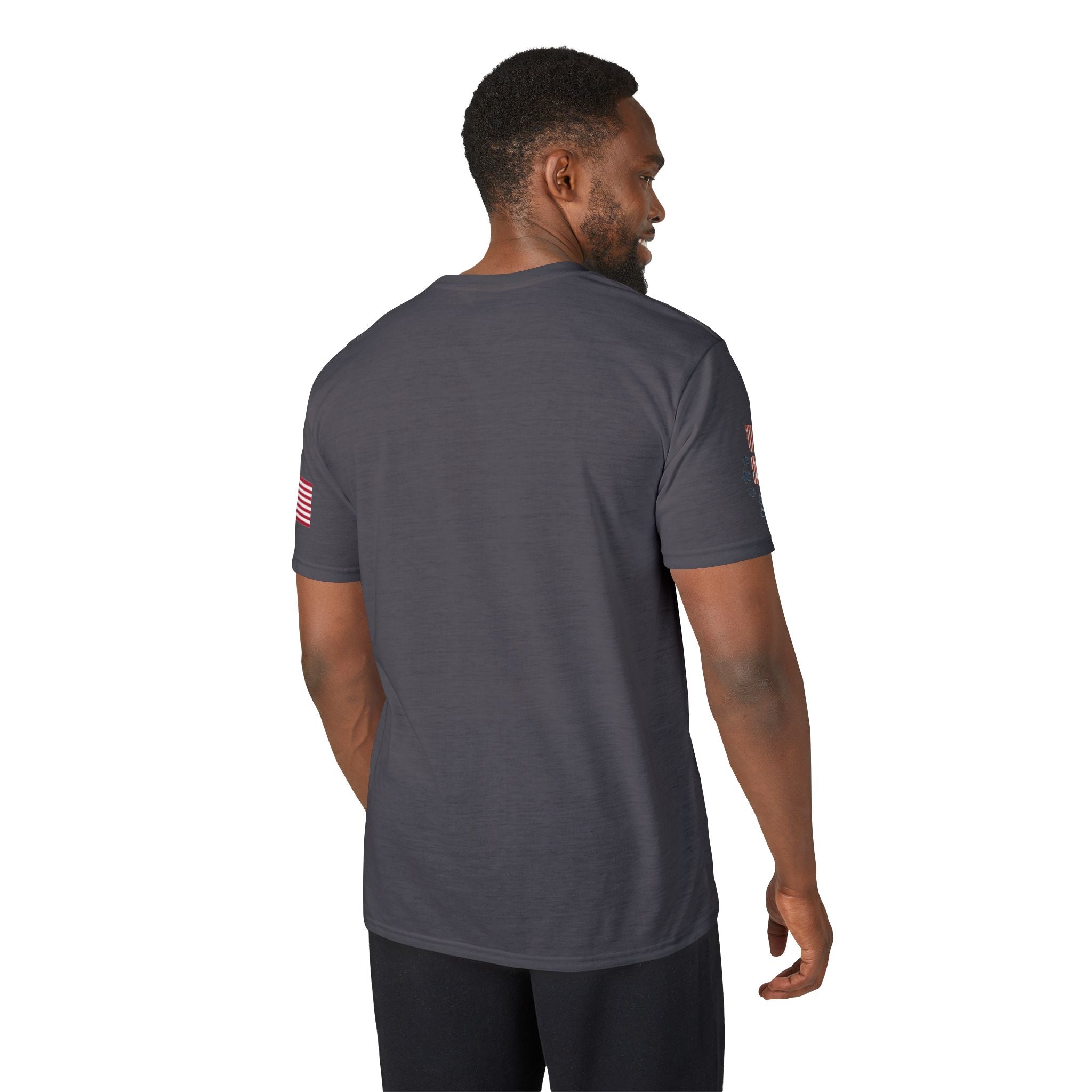 Patriotic T-Shirt — "Land of the Free, Home of the Brave" USA Flag Tee