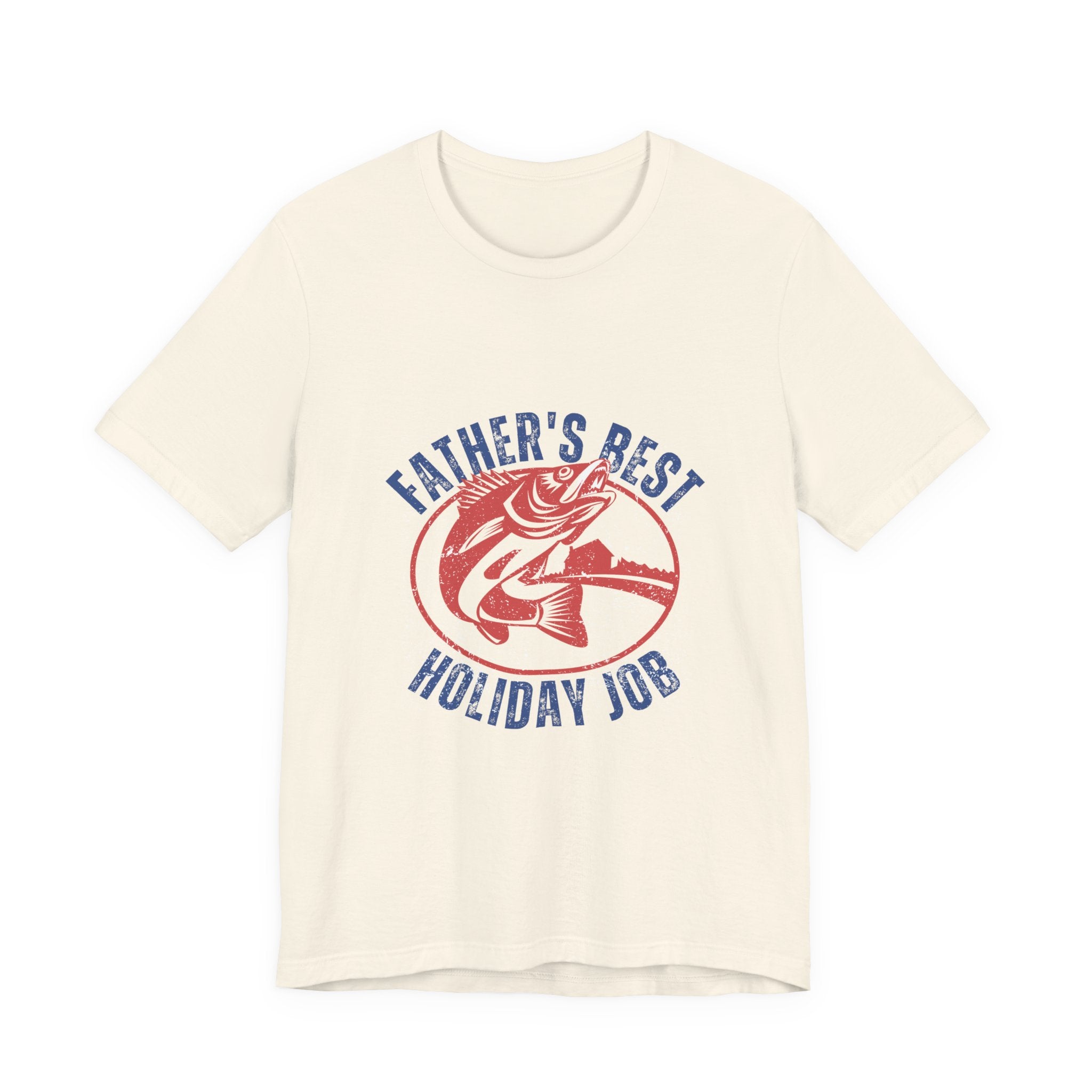 Father's Best Holiday Job T-Shirt — Vintage Fishing Dad Christmas Tee