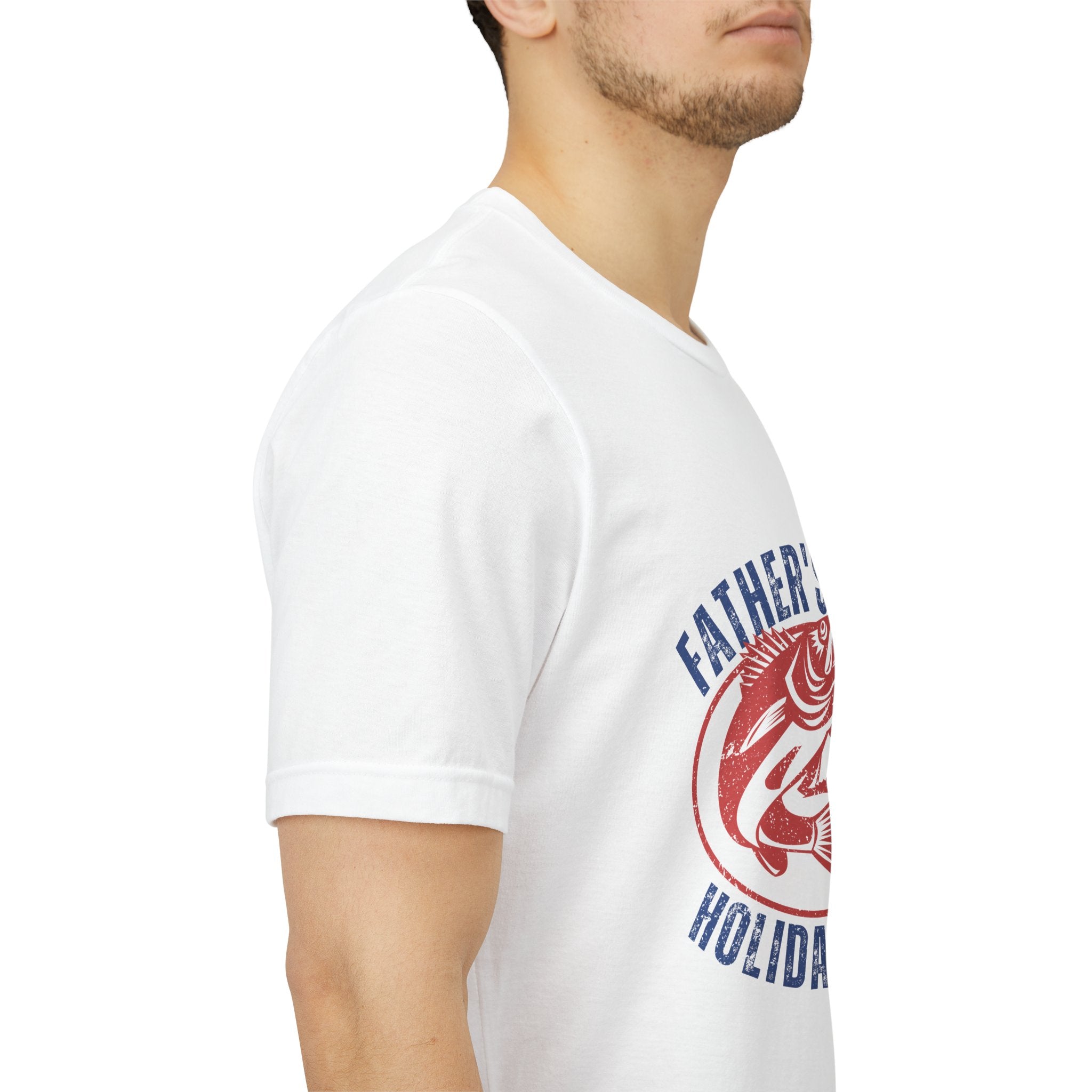 Father's Best Holiday Job T-Shirt — Vintage Fishing Dad Christmas Tee