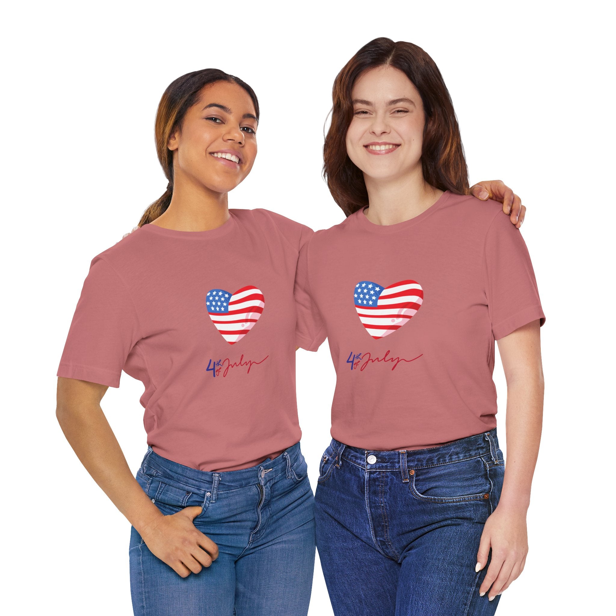4th of July Heart Flag Tee — American Flag Heart Graphic T-Shirt