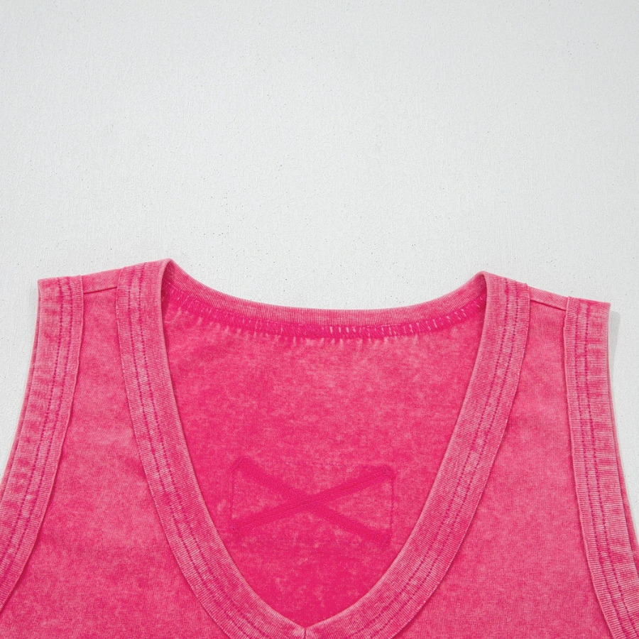 Mineral Wash V-Neck Tank Top