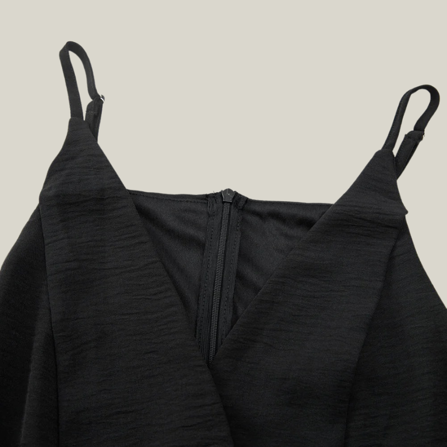 Solid Spaghetti Strap Wide Leg Drawstring Jumpsuit