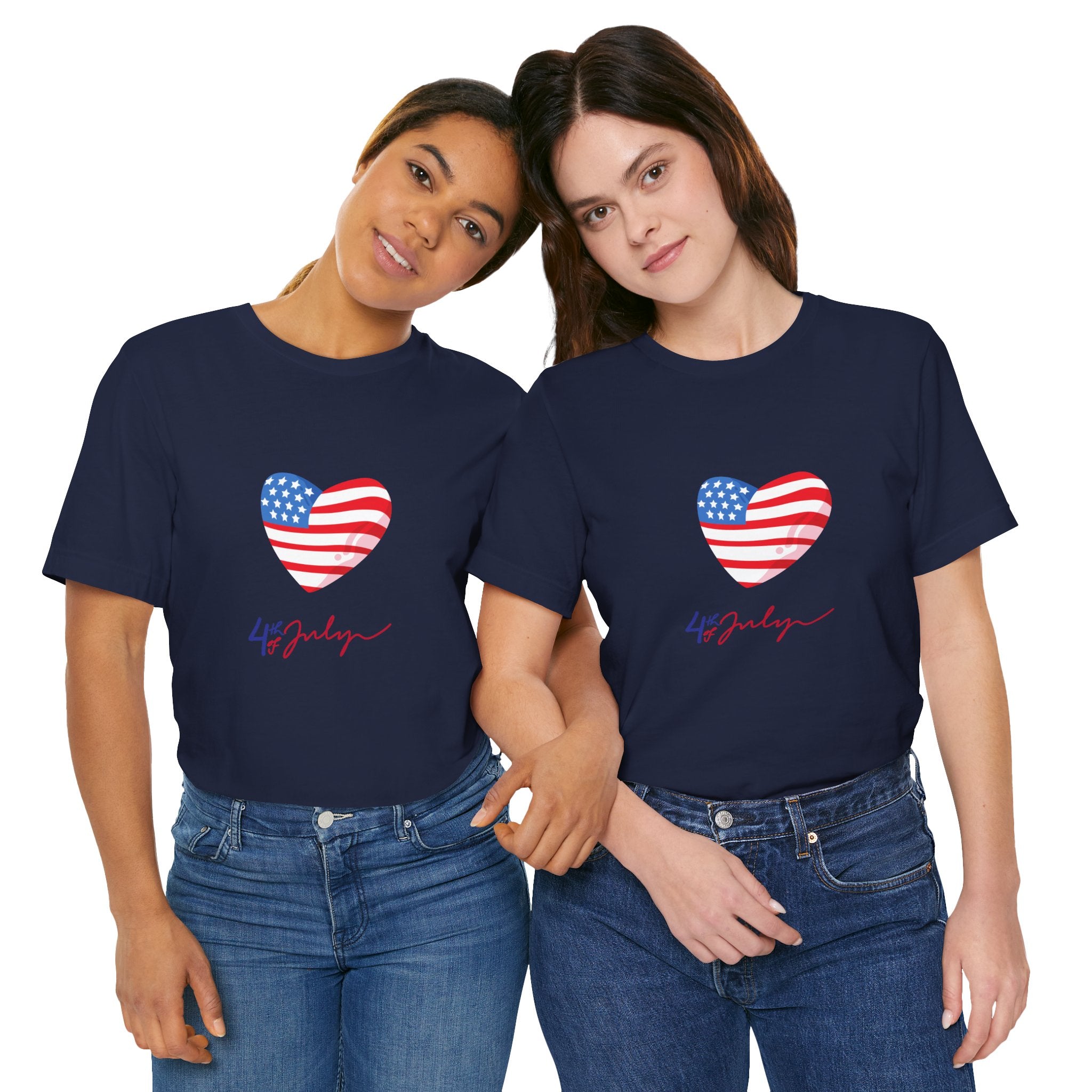 4th of July Heart Flag Tee — American Flag Heart Graphic T-Shirt