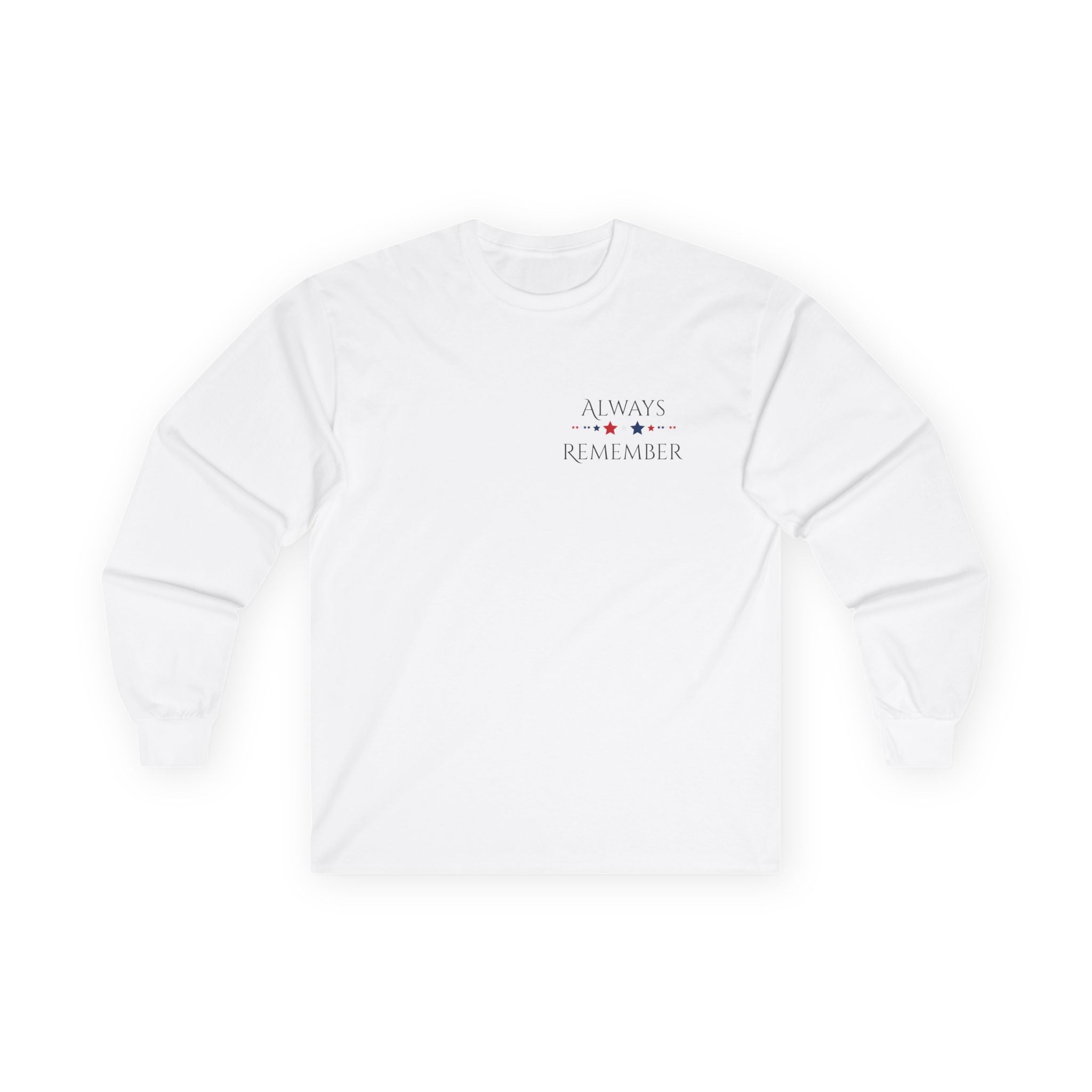 Memorial Day Long Sleeve Tee – "Always Remember" American Flag Tribute